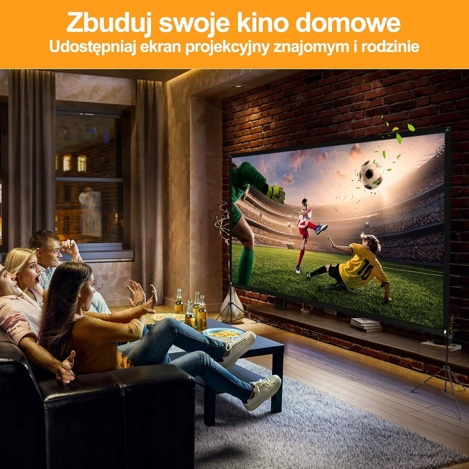 Projection screen VISULAPEX 100 inches HD 4K aluminum stand Brand Visulapex