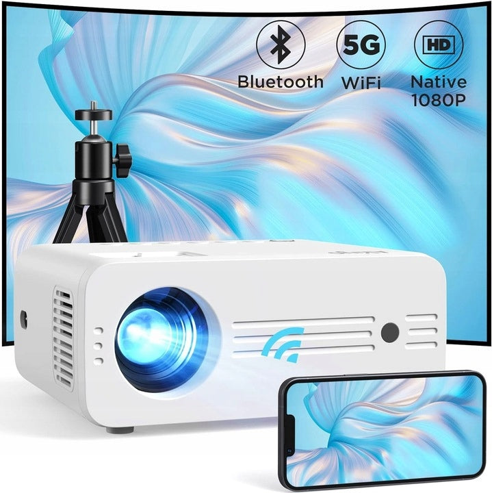 Projector AKIYO 07 Full HD Bluetooth 5.2 WiFi + TRIPOD 9000 Lumens