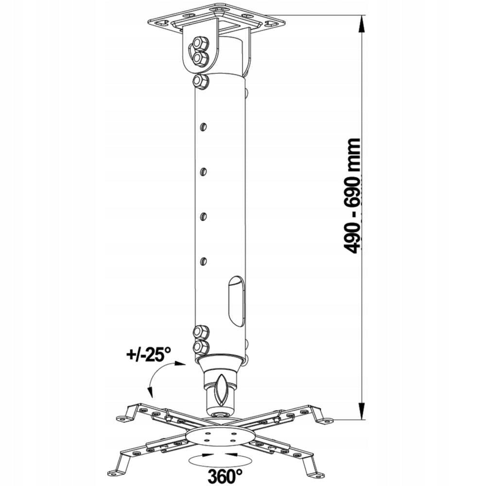 Projector Ceiling Mount My Wall H16-8WL Tilting Rotary 20kg White Manufacturer code 4012386132776