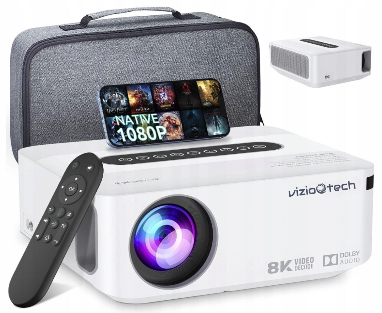 Projector Full HD 4K 12000lm WiFi Android + Bag + HDMI Cable 1m