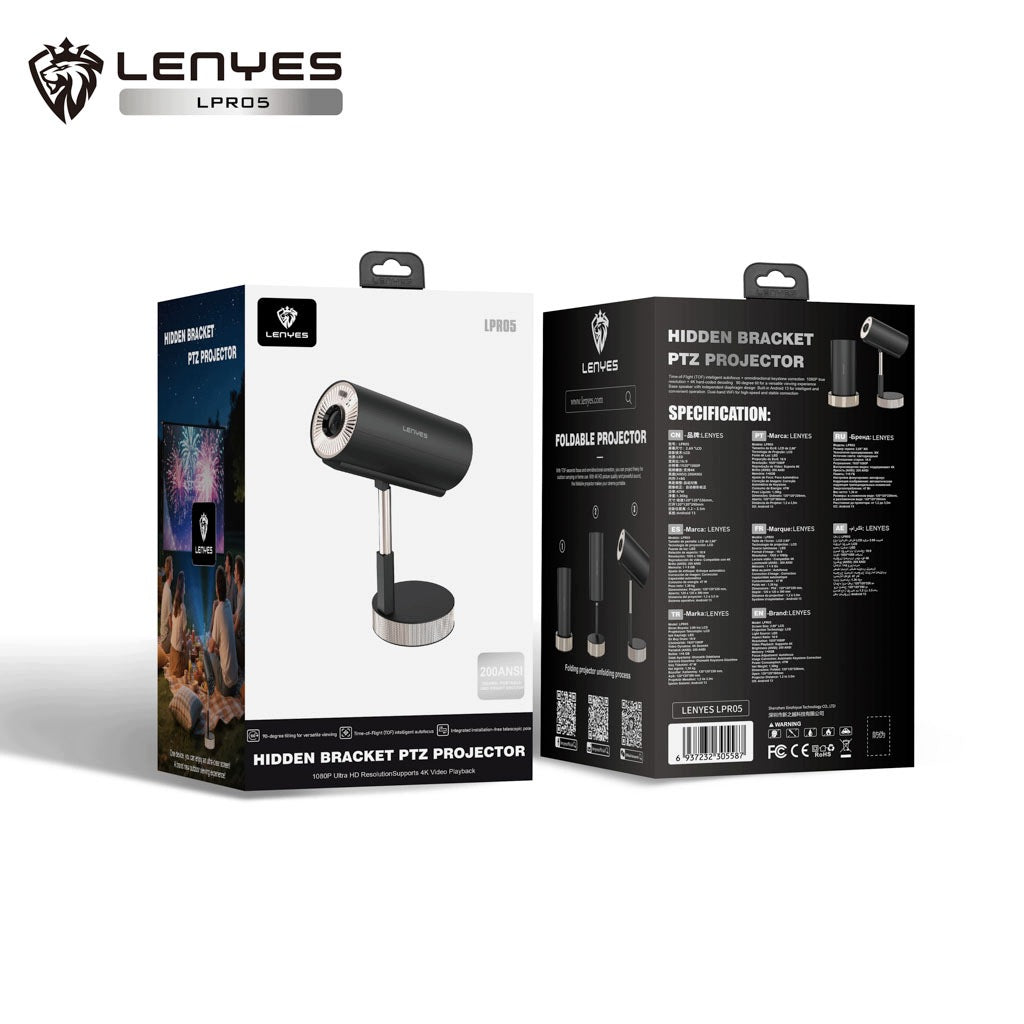 Projector LENYES LPR05 Full HD 1080p 200 ANSI Android 13 WiFi auto focus Manufacturer code 6937232305587
