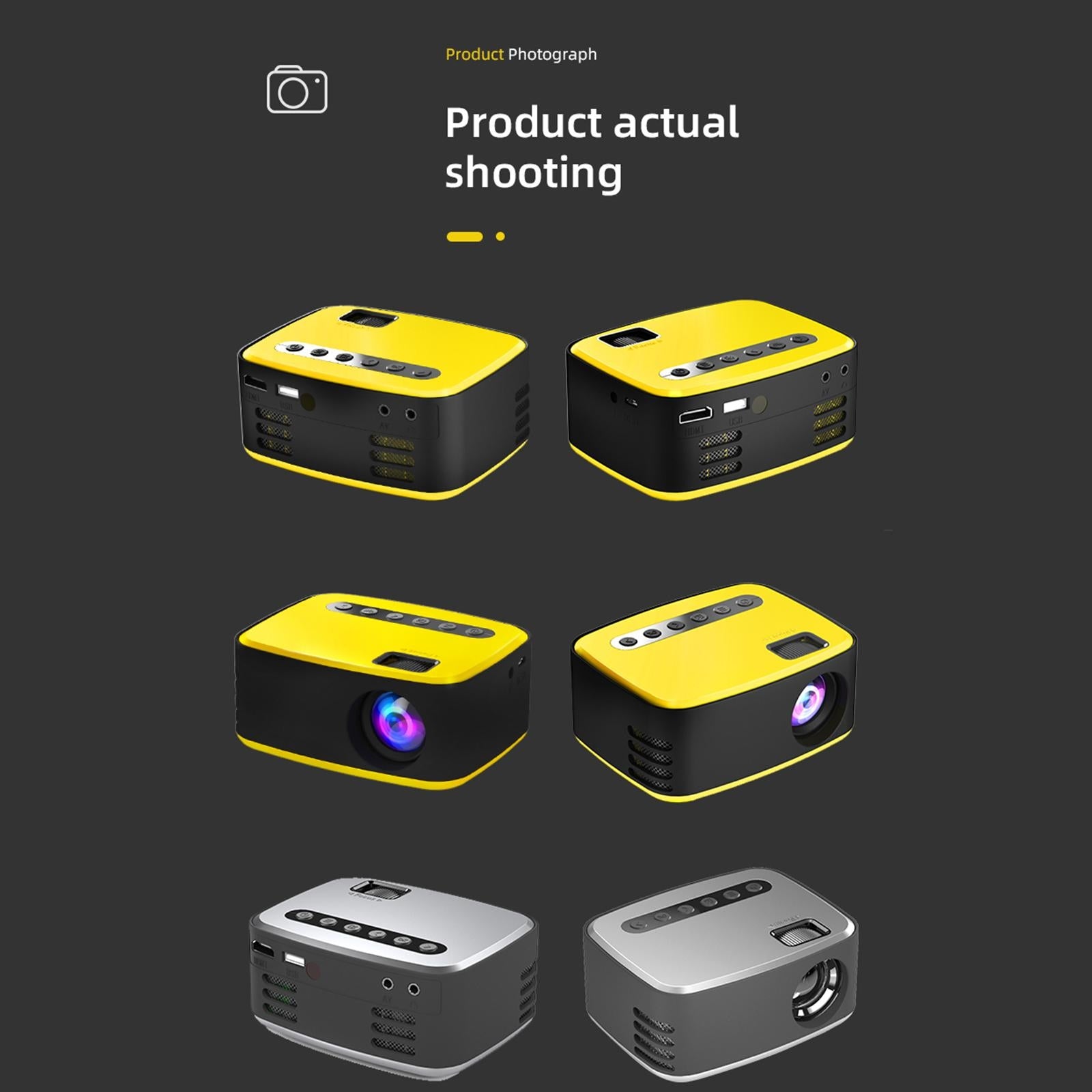 Projector Portable Projector USB HD Ultra Compact Pocket Projector Movie Model Movie projector Ultra Compact manual Focus Inside