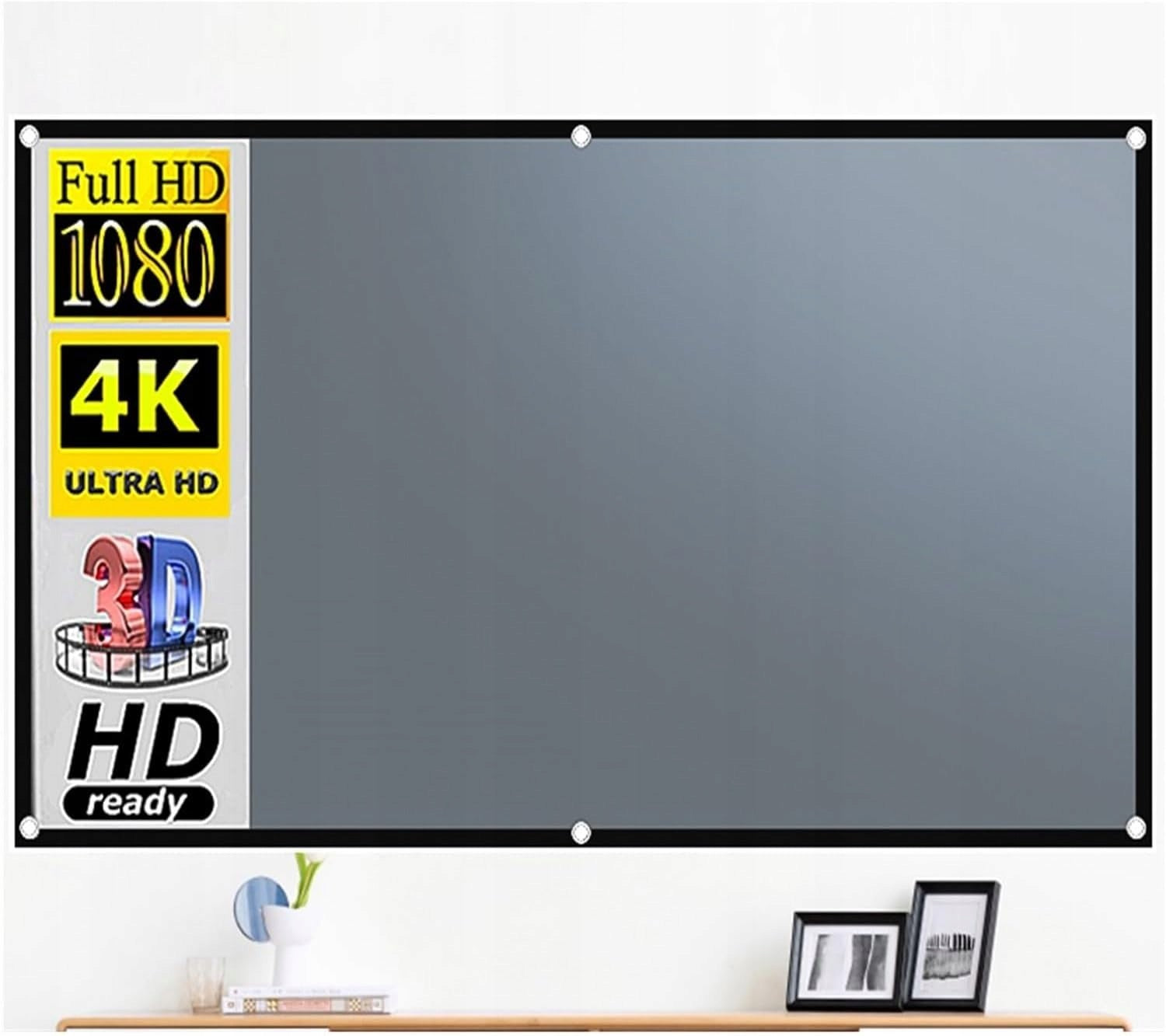 Projector Projection Screen 16:9 84" 4K 1080P FHD 186*105cm Portable