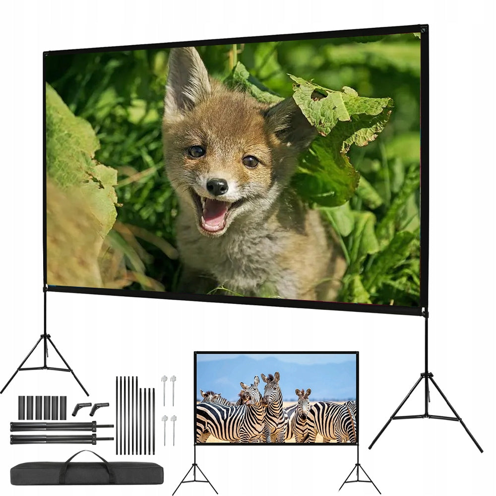 Projector Screen Mobile Folding Retractable For Home Theater