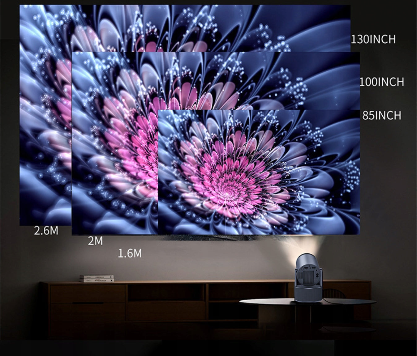 Projector with dual microphones for karaoke + extra-large speakers + 1080P Brand no brand