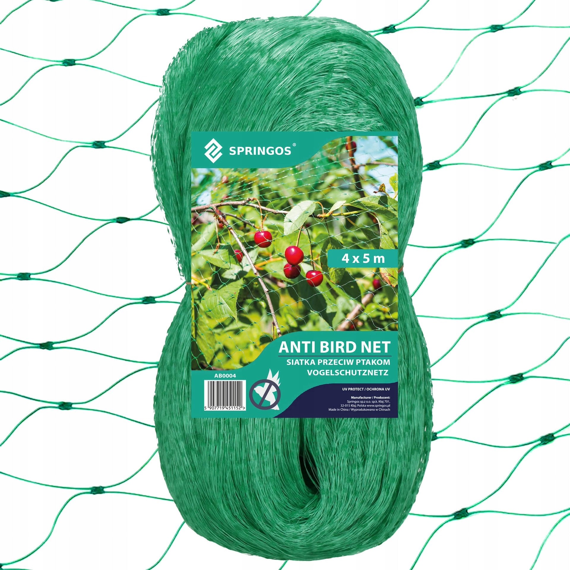 Protective BIRD NET against birds for pigeon starlings STRONG 4x5 m UV EAN (GTIN) 5907719451152
