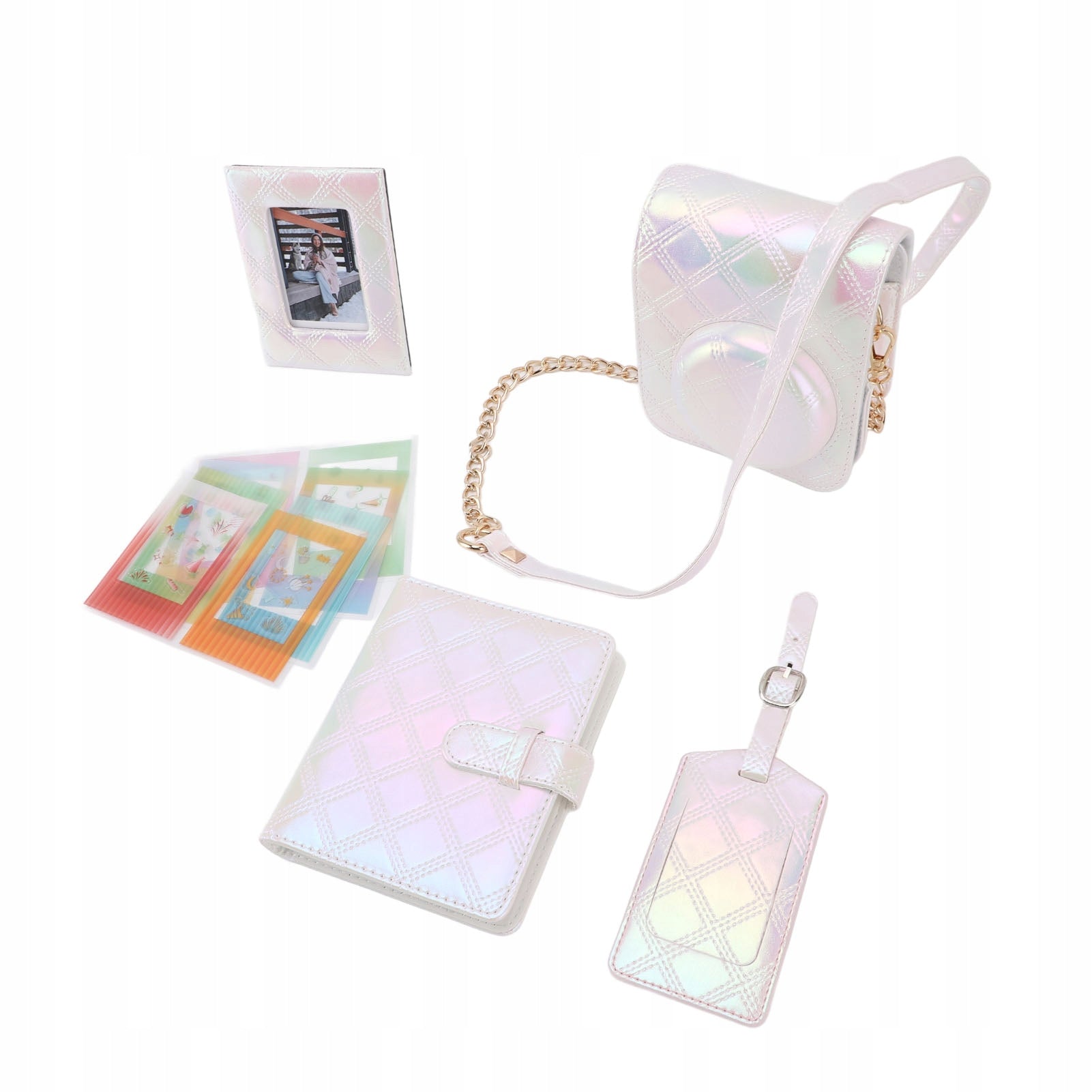 Protective Housing Square Grating Embroidery Leather Bag with 9P Model 6847CYKH