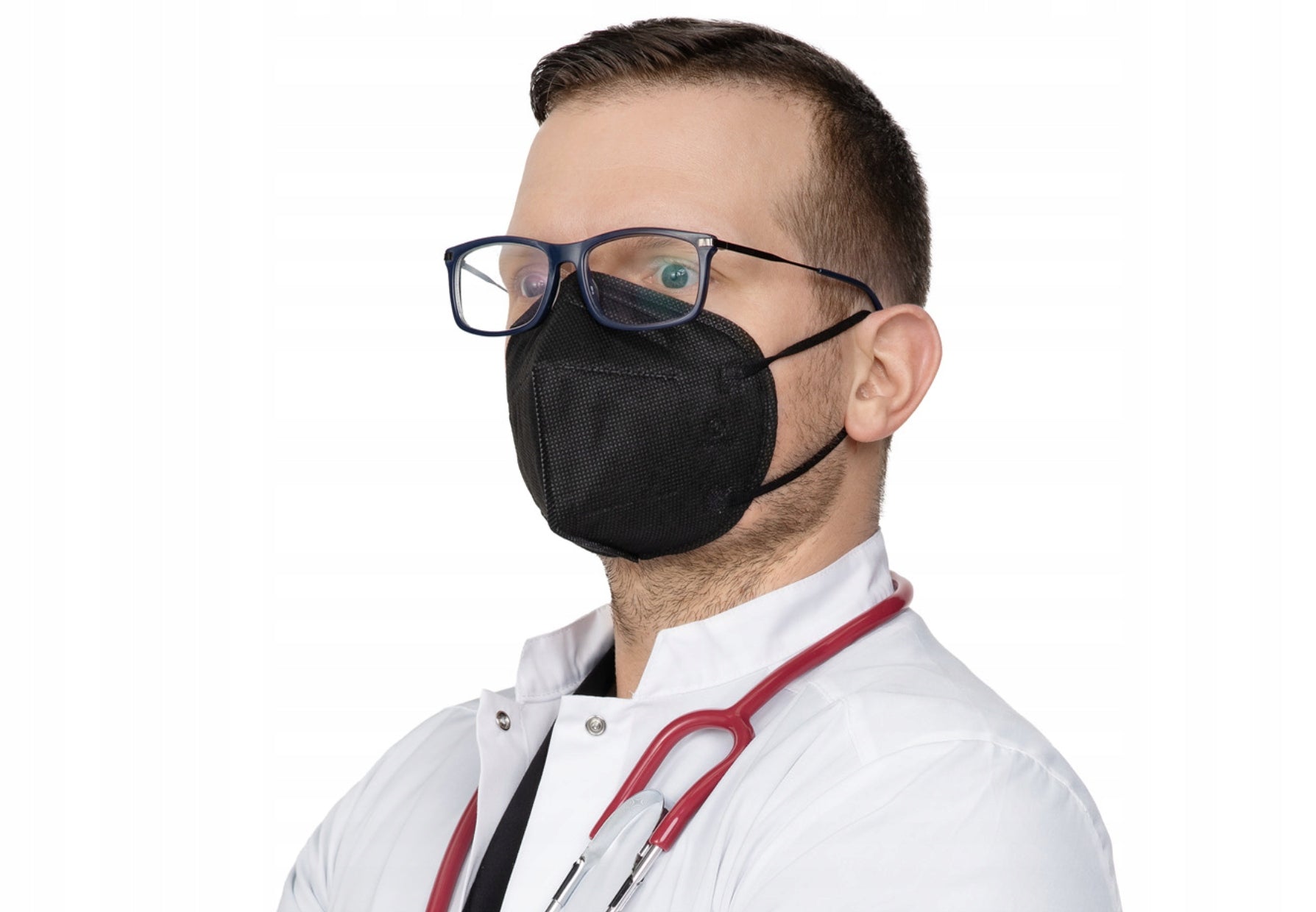 Protective Mask FFP3 3 pieces black packed in bulk Packaging status original