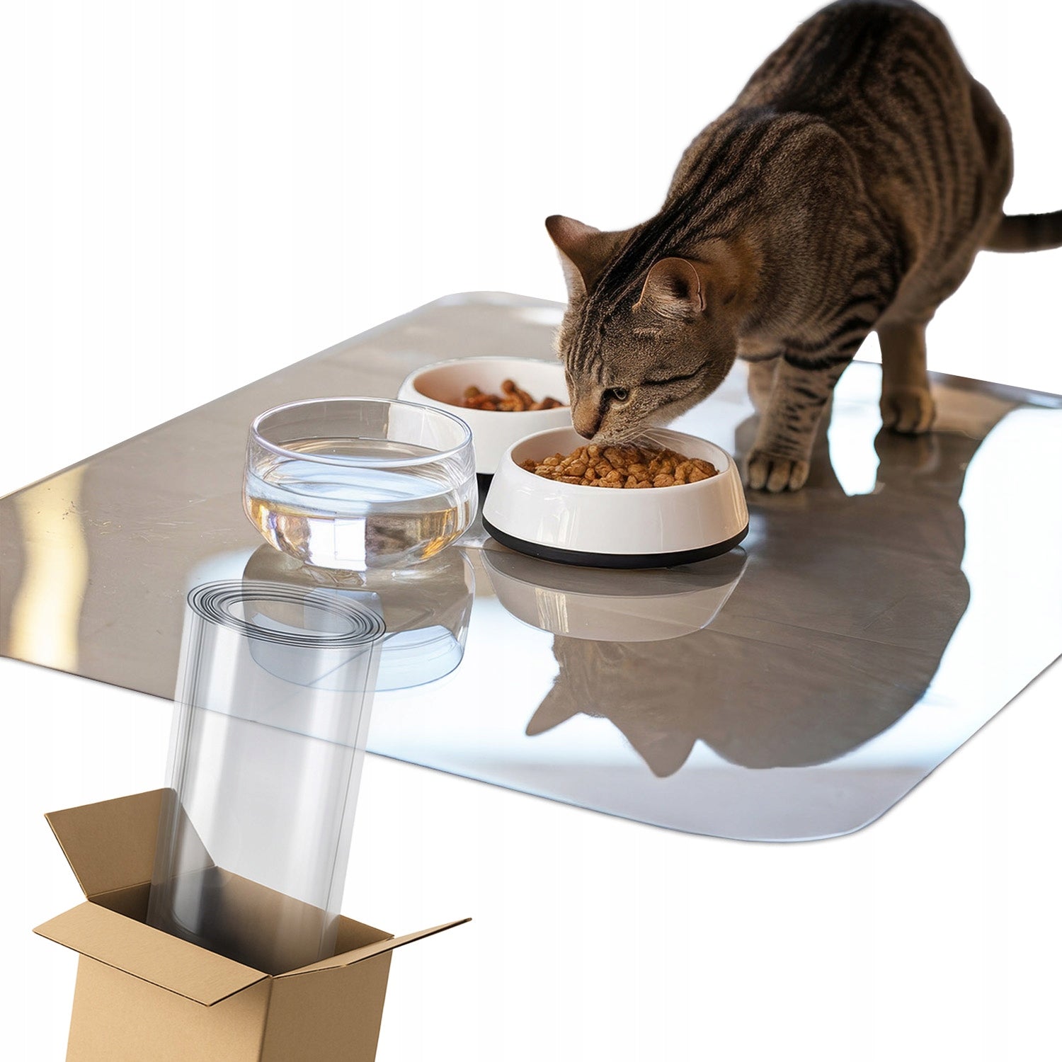 Protective Mat Easy To Clean For Floor Under Pet Bowl 120x50