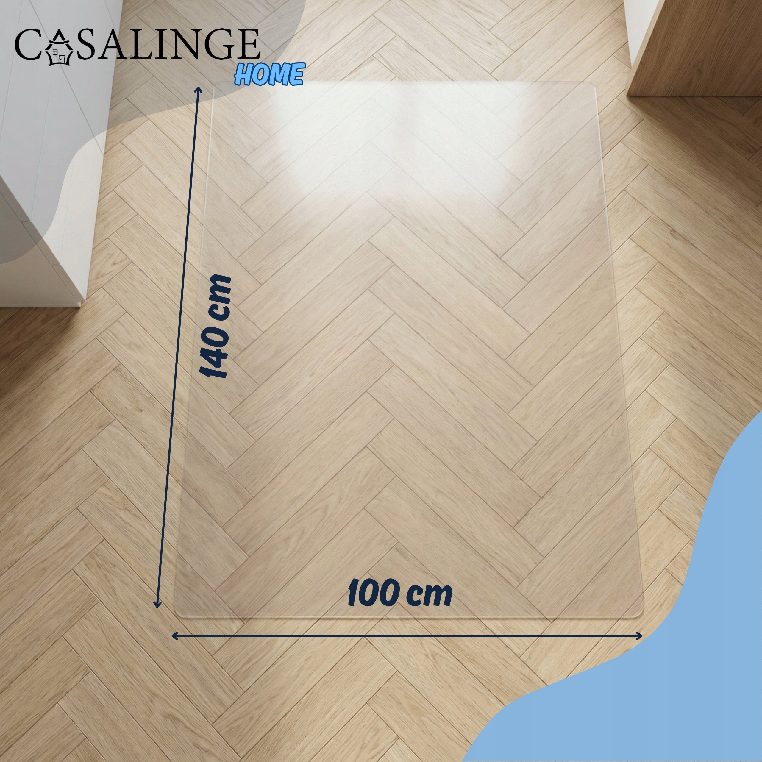 Protective Mat Under Chair Furniture Floor Pad 140x100cm Thick Color transparent