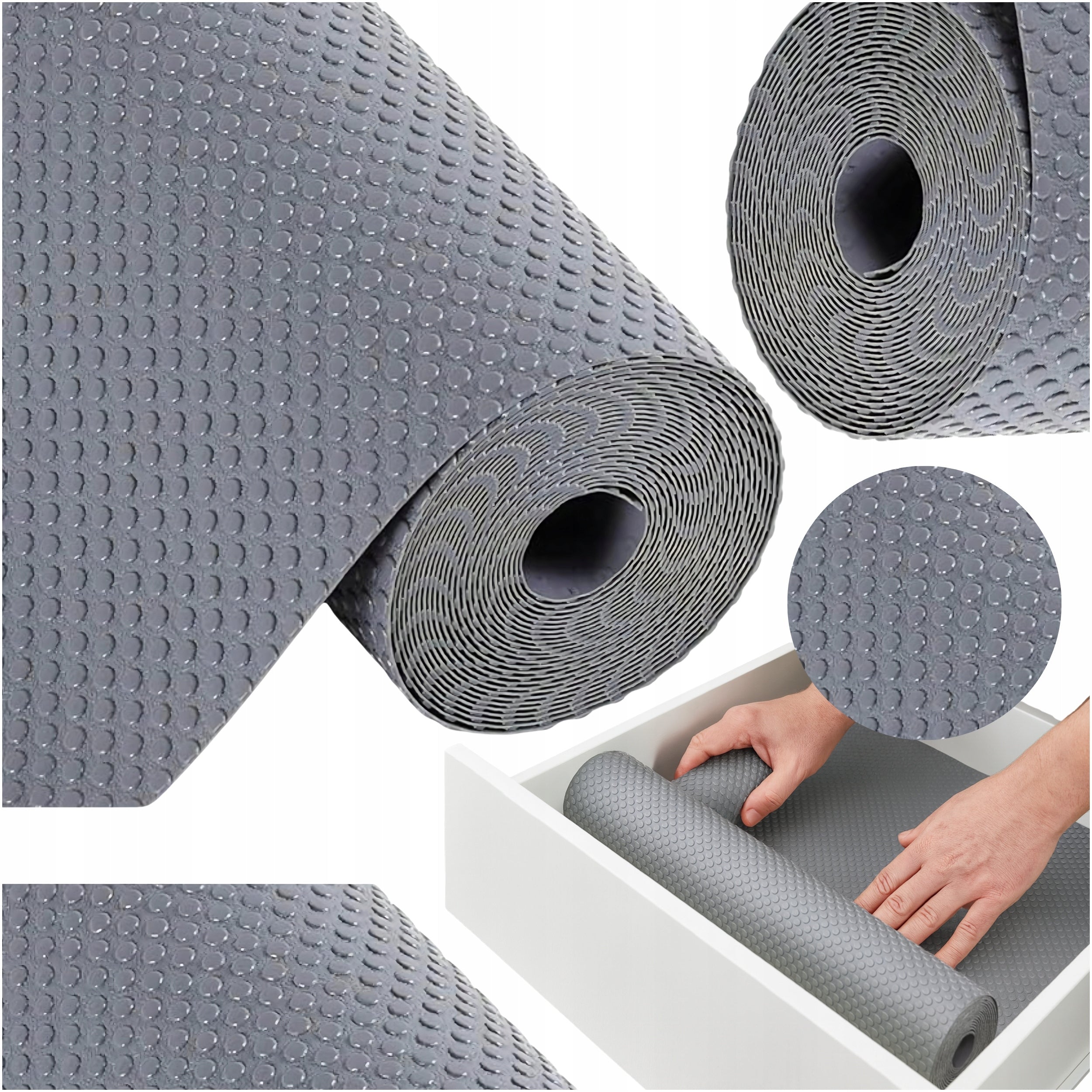 Protective Mat for Drawers Cabinets Non-Slip Stain Resistant Grey 300x50 cm