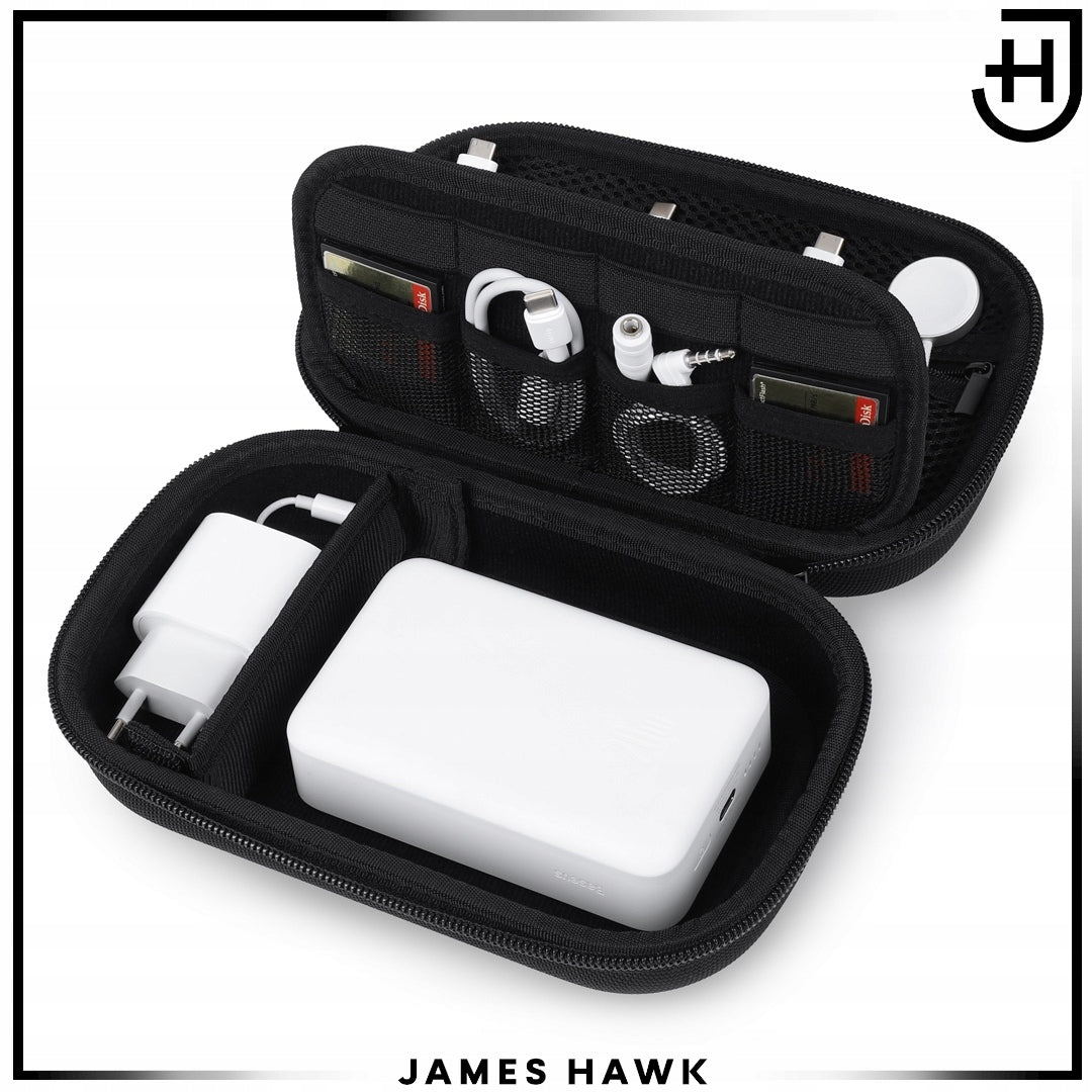 Protective case for electronics Charger cable organizer Travel Black Color black