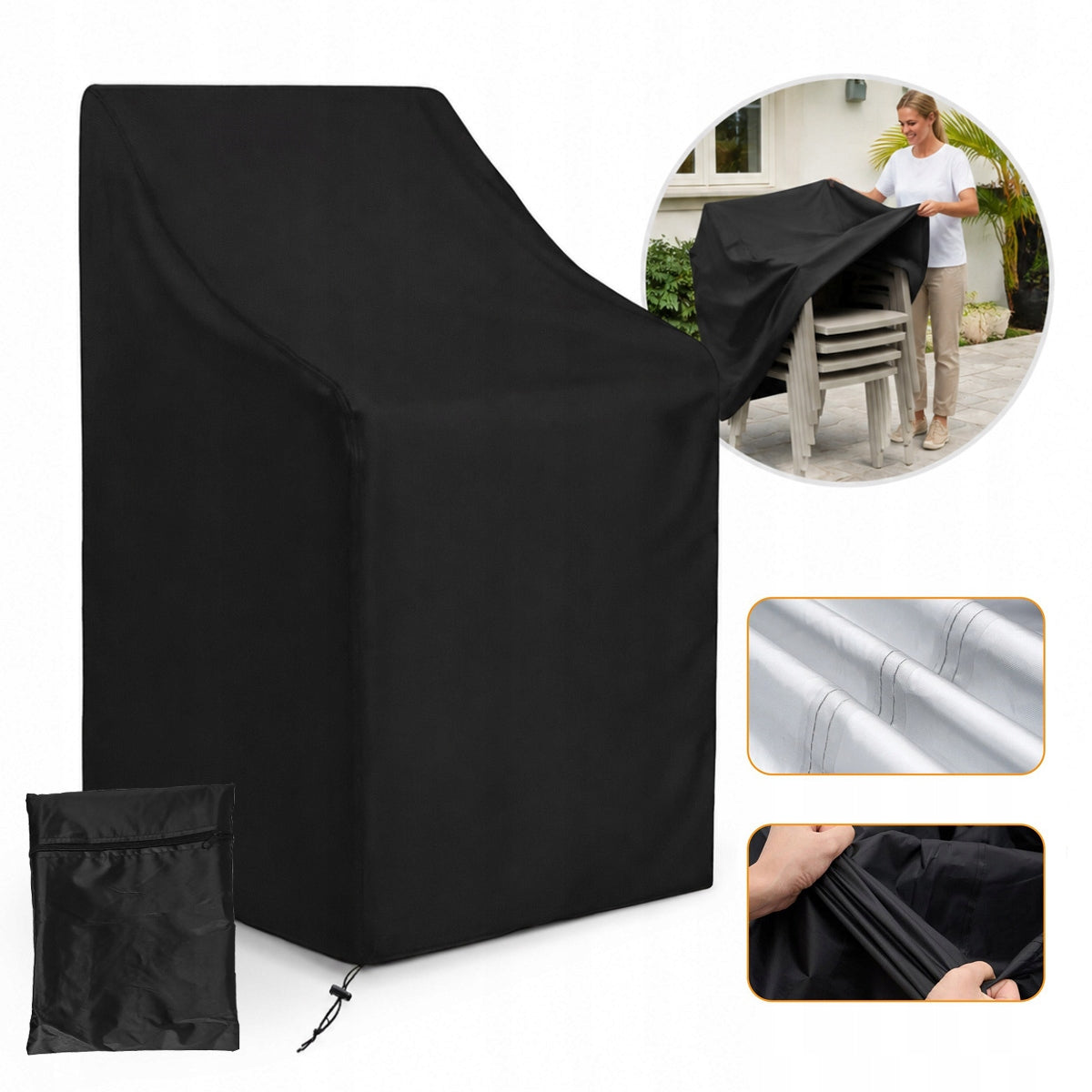 Protective cover for garden chairs 65 x 65 x 80/120cm