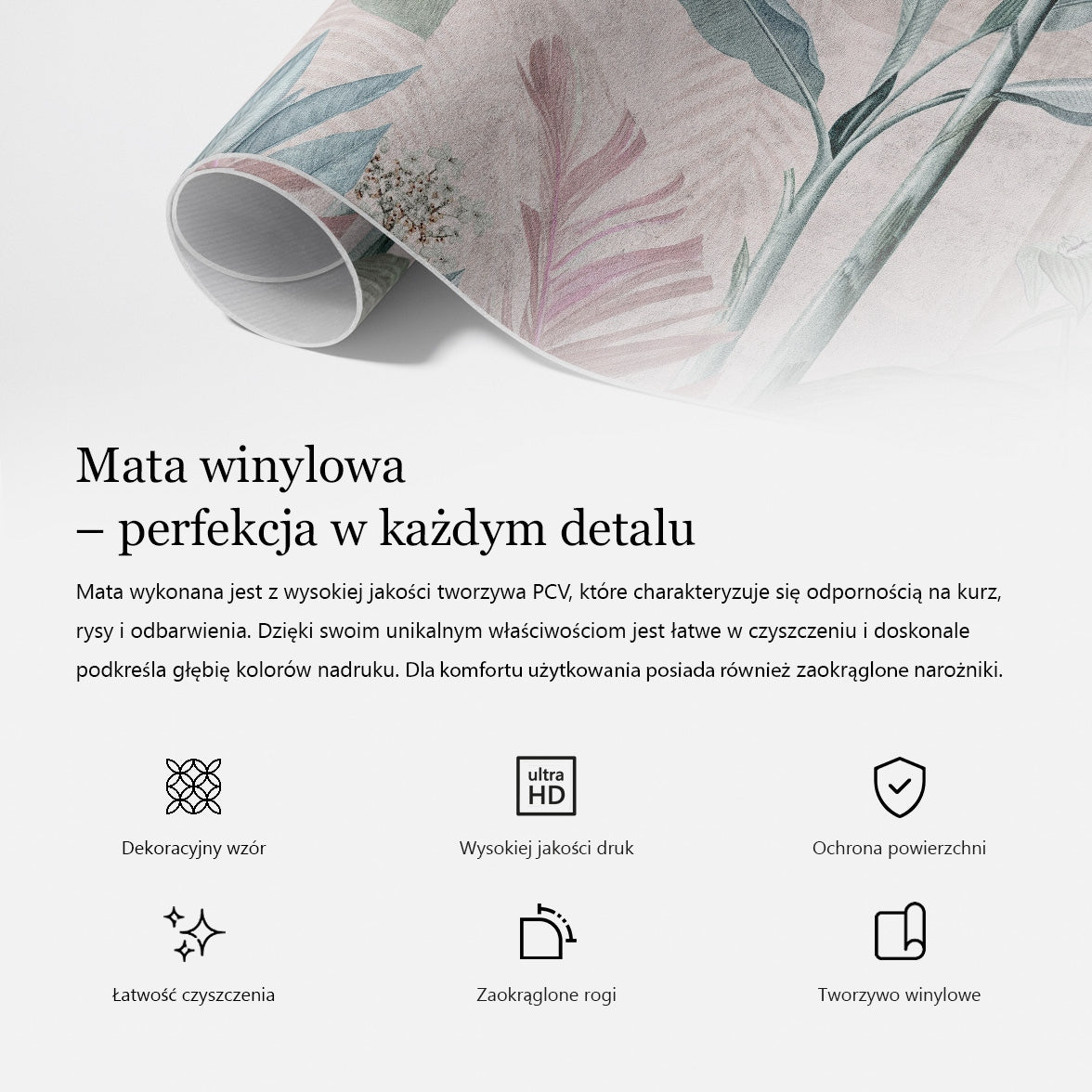Protective desk mat with print Stylish abstract patterns 120x60 cm Product height 60 cm