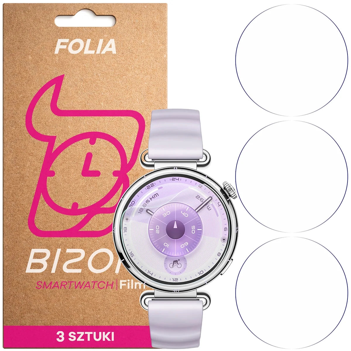 Protective film Bizon for Huawei Watch GT6 41 mm, hydrogel film 3pcs