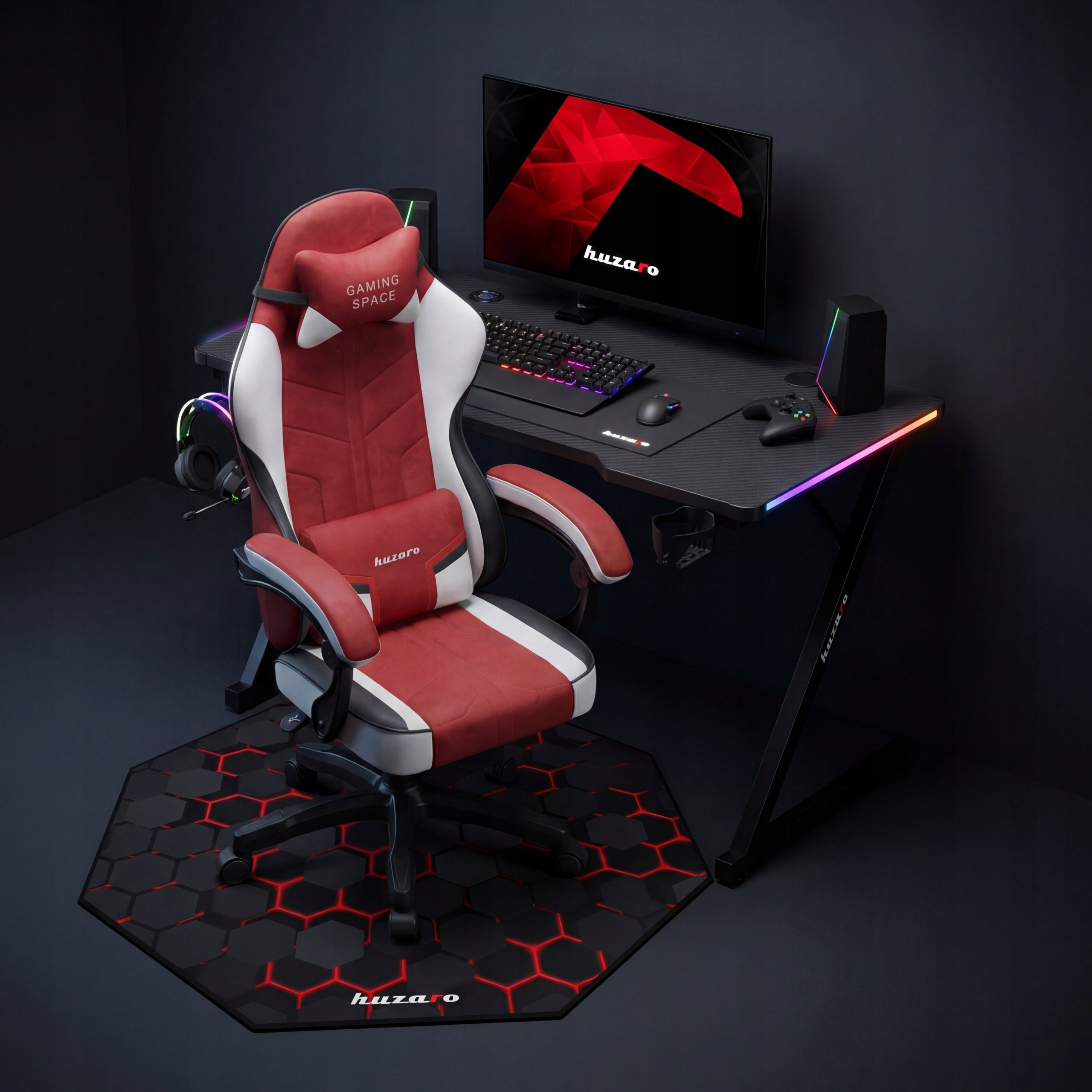 Protective mat under chair HUZARO gaming red large 120x120 Manufacturer code Floormat 2.0