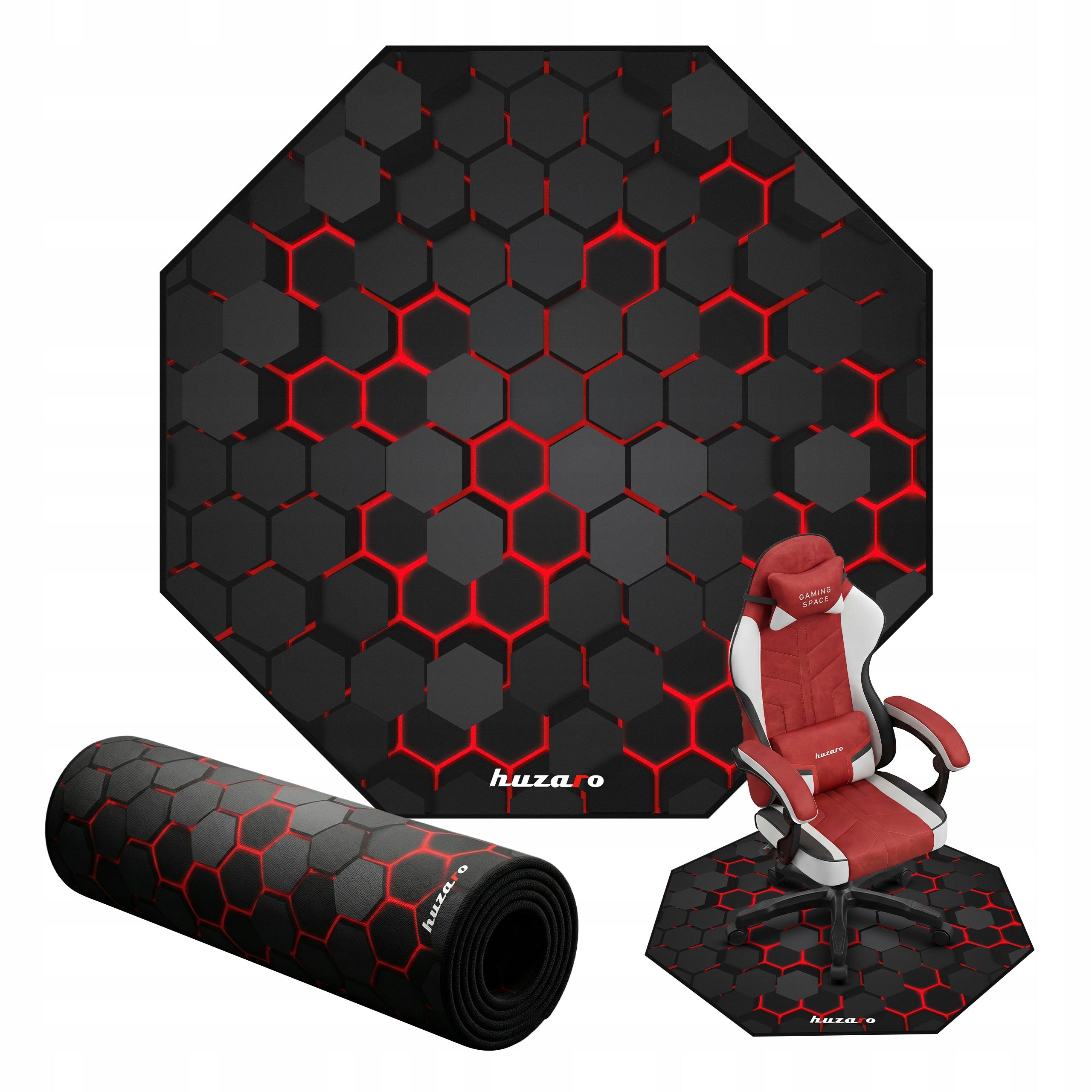 Protective mat under chair HUZARO gaming red large 120x120