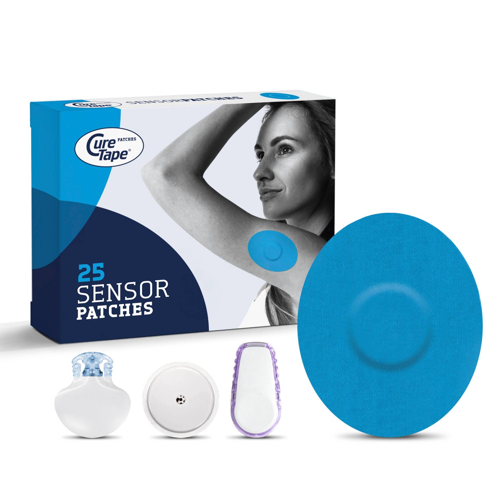 Protective patches Blue 25 pcs for CGM CureTape Sensor Patches