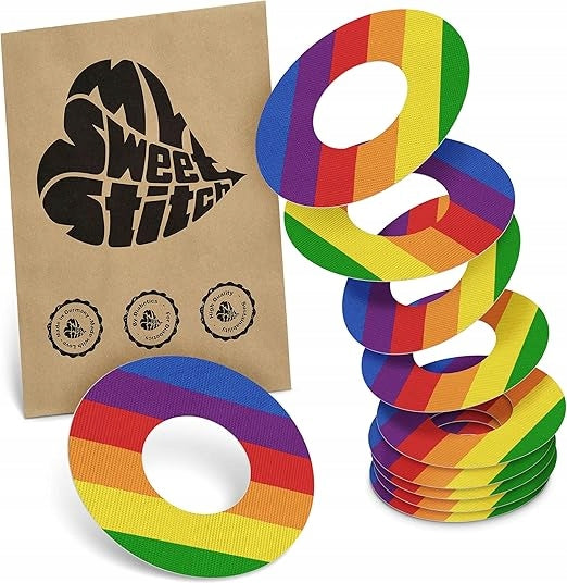 Protective patches, with sensor hole Freestyle Libre 2, Rainbow, 10 pcs.