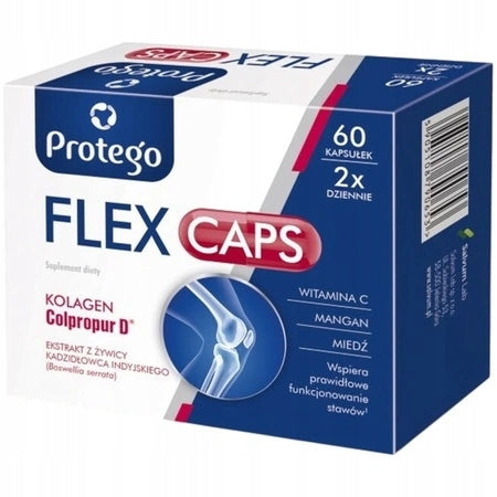 Protego Flex Caps COLLAGEN Boswellia Vitamin C 60 kap JOINTS CARTILAGE Skin Packaging status original