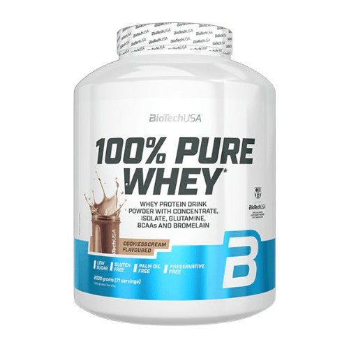 Protein 100% Pure Whey BIOTECH Concentrate + Isolate WPC WPI Biscuit with Cream Packaging status original