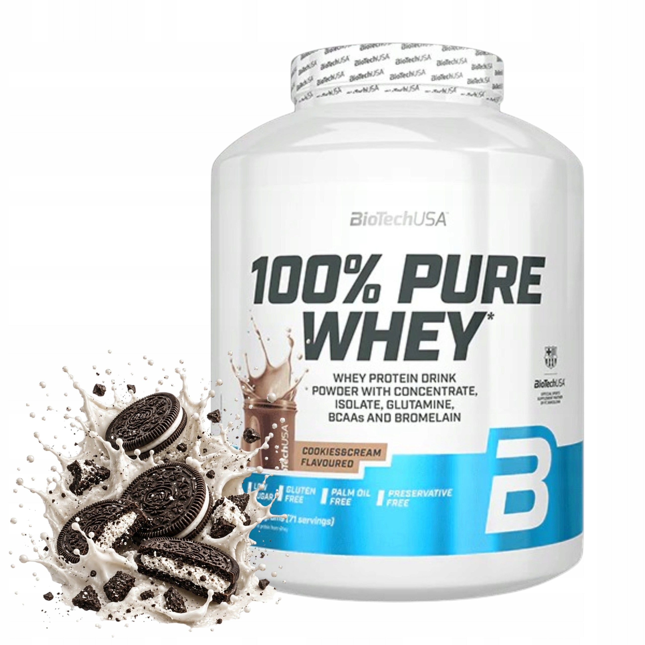 Protein 100% Pure Whey BIOTECH Concentrate + Isolate WPC WPI Biscuit with Cream