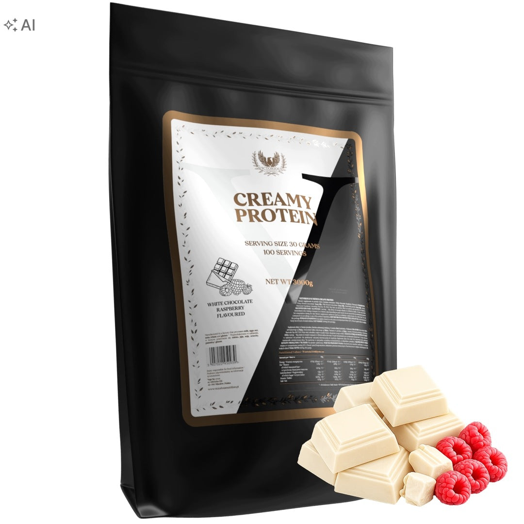 Protein 3000g Creamy Protein WPC 70% Whey White Chocolate Raspberry Victorious
