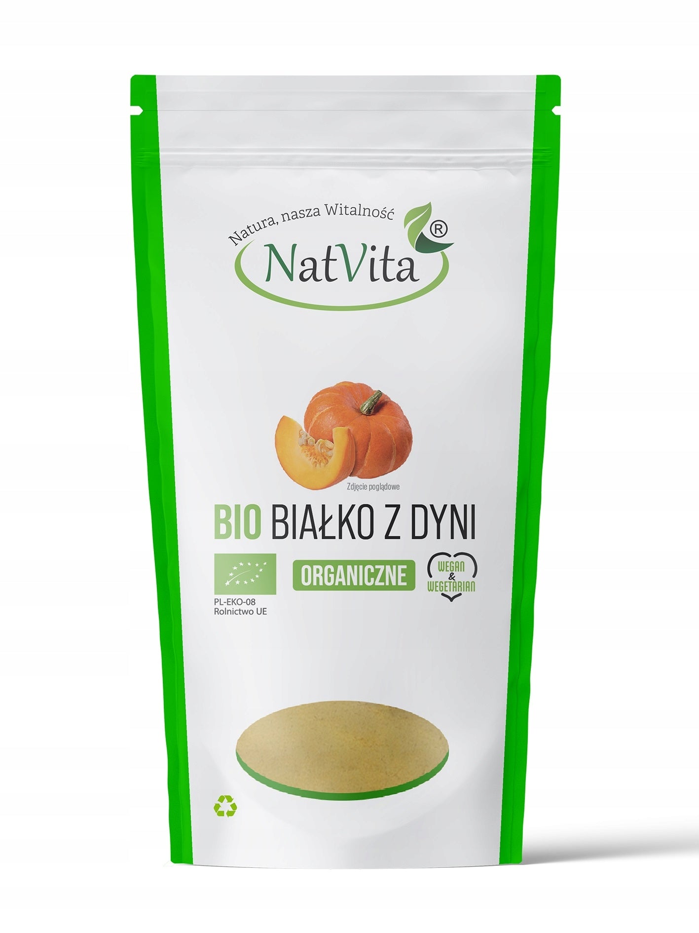 Protein 60% Pumpkin BIO Organic Plant Protein Powder 500g NatVita