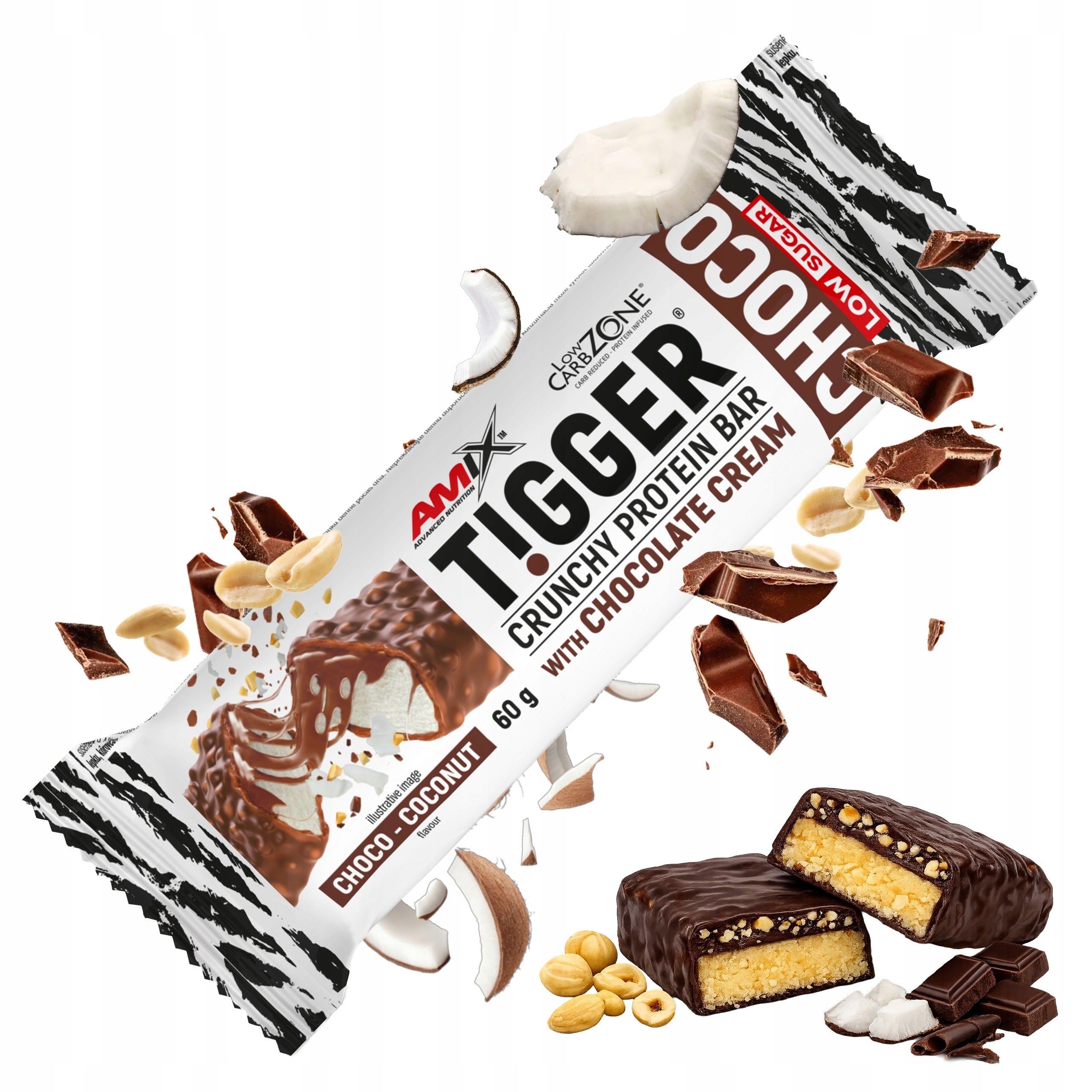 Protein Bar Coconut Chocolate 60 g Low Sugar Low Carb Keto
