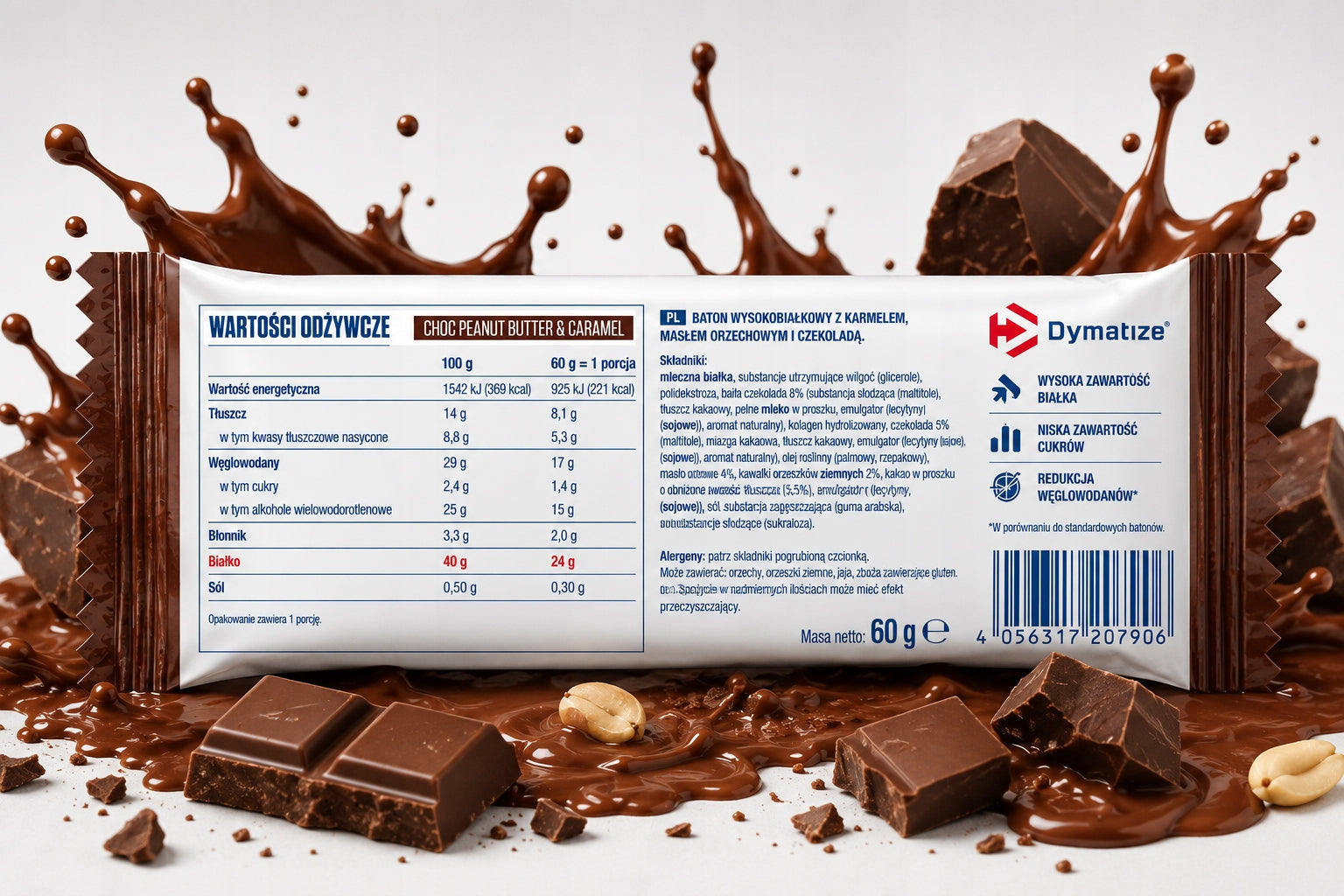 Protein Bar Dymatize Caramel 2x30 g for training high-protein snack Expiration date at least 3 months from the date of purchase