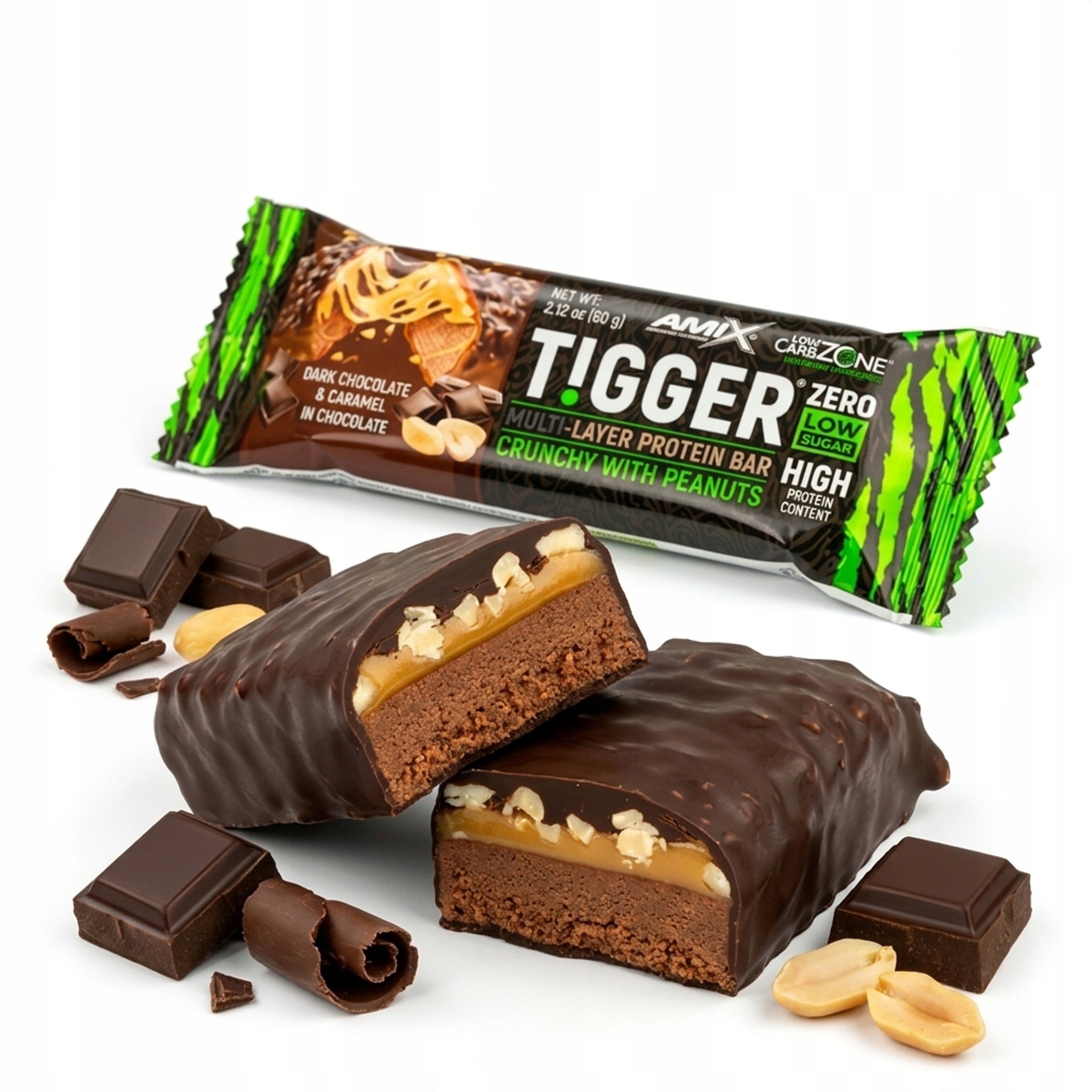 Protein Bar Keto Low Carb Without Sugar 60 g Dark Chocolate Caramel Packaging status original