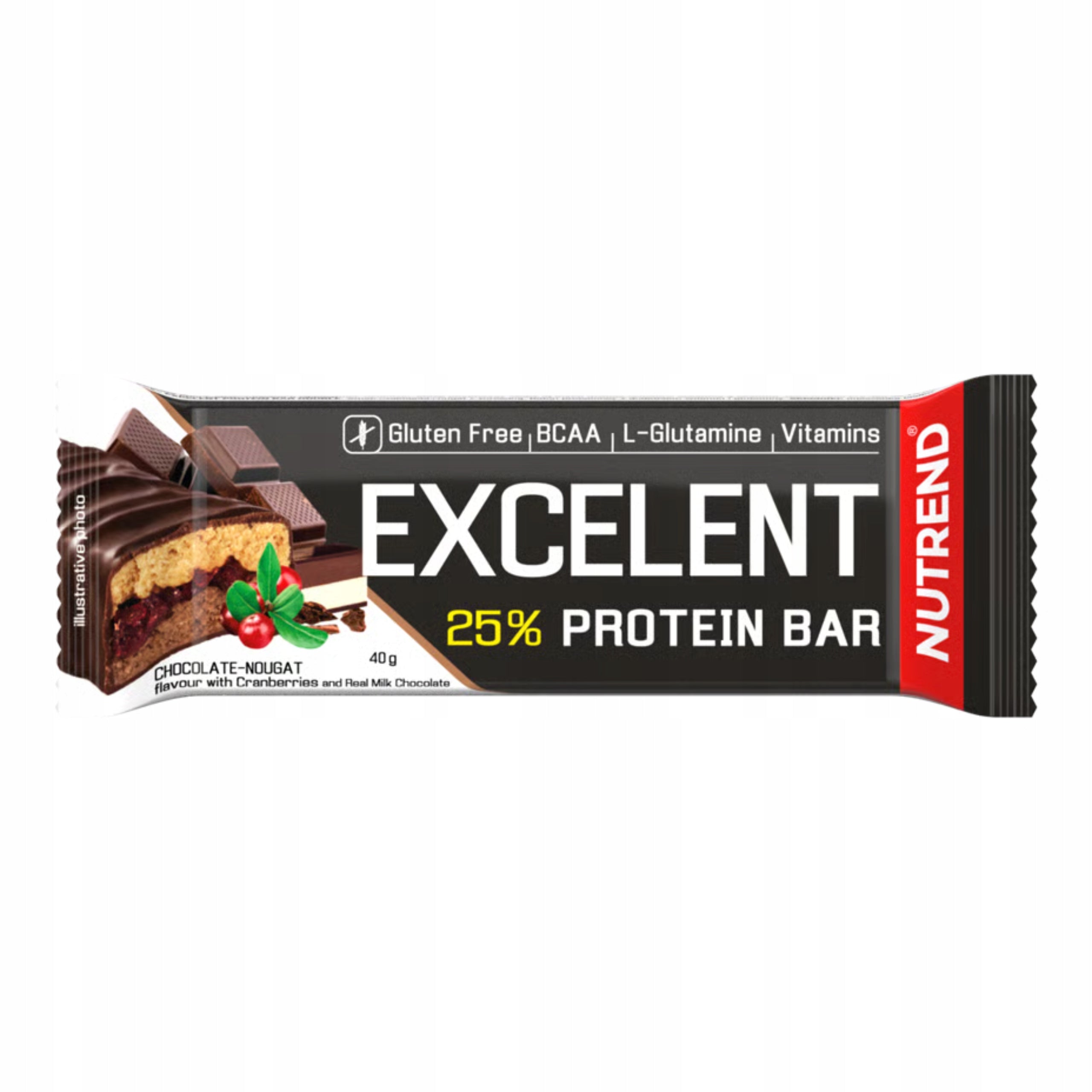 Protein Bar NUTREND BCAA Excelent Protein Bar x30 Cranberries Expiration date at least six months from the date of purchase