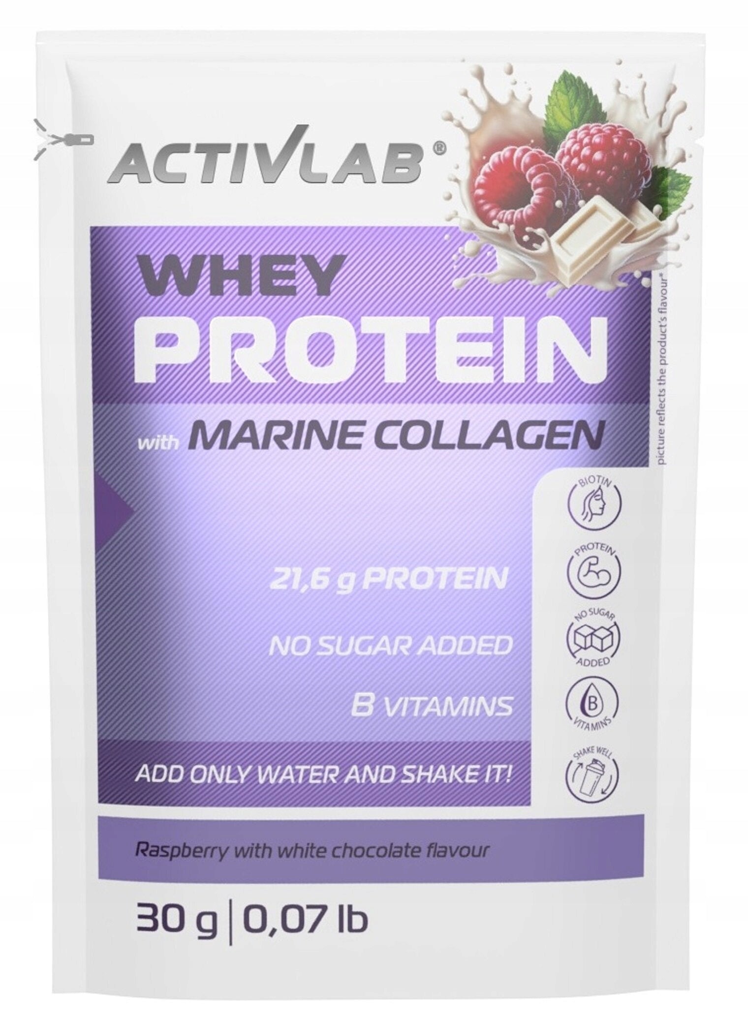 Protein Conditioner ACTIVLAB Whey Protein White Chocolate with Raspberry (30 g) Expiration date not specified
