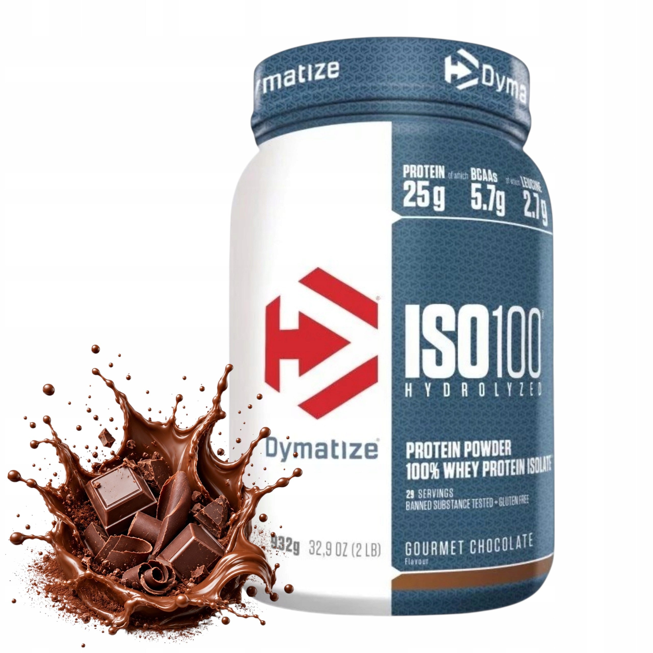 Protein Conditioner DYMATIZE ISO 100 Isolate WPI 932g Chocolate 30 Servings