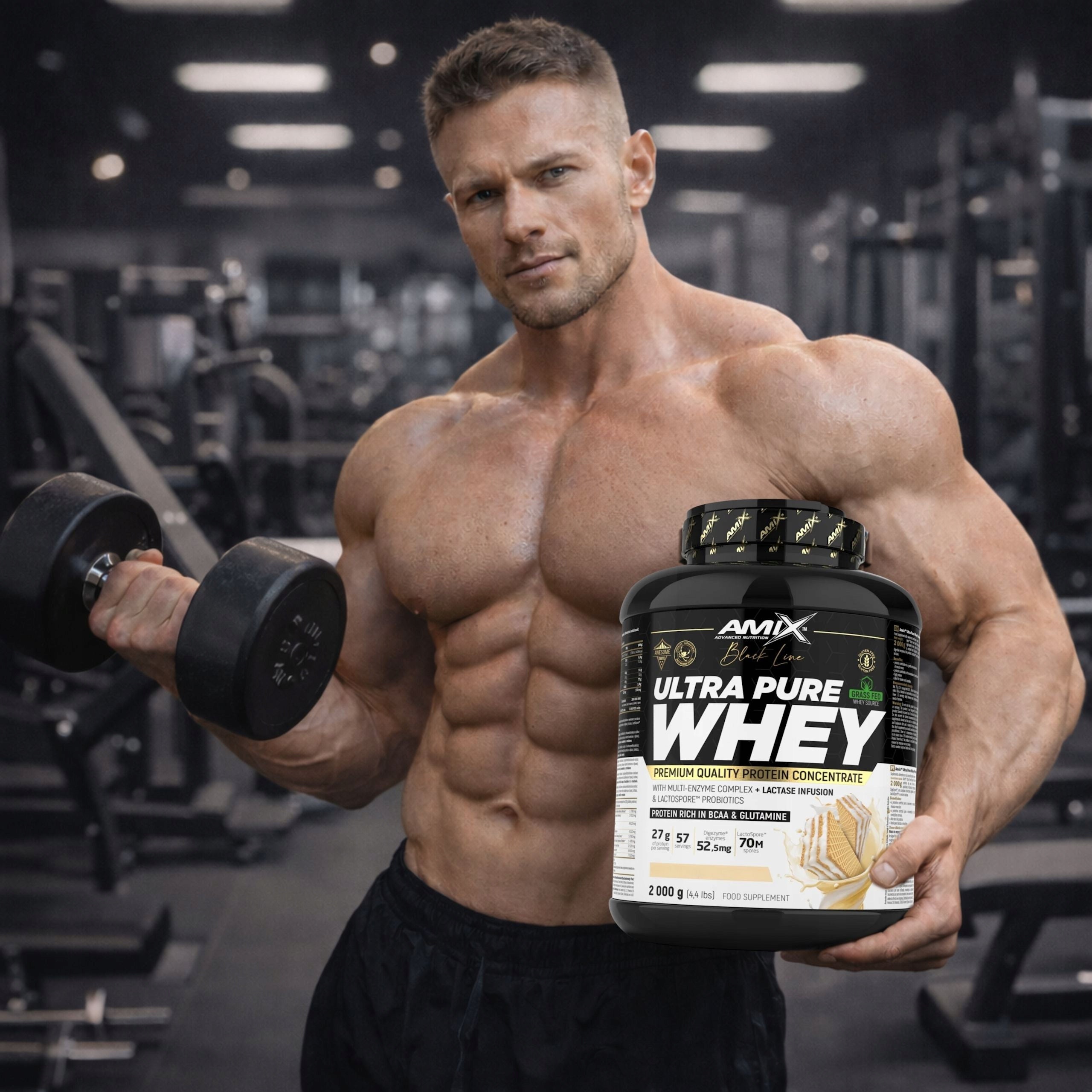 Protein Conditioner WPC Amix Ultra Pure Whey Chocolate-nut flavor 2000g Packaging status original