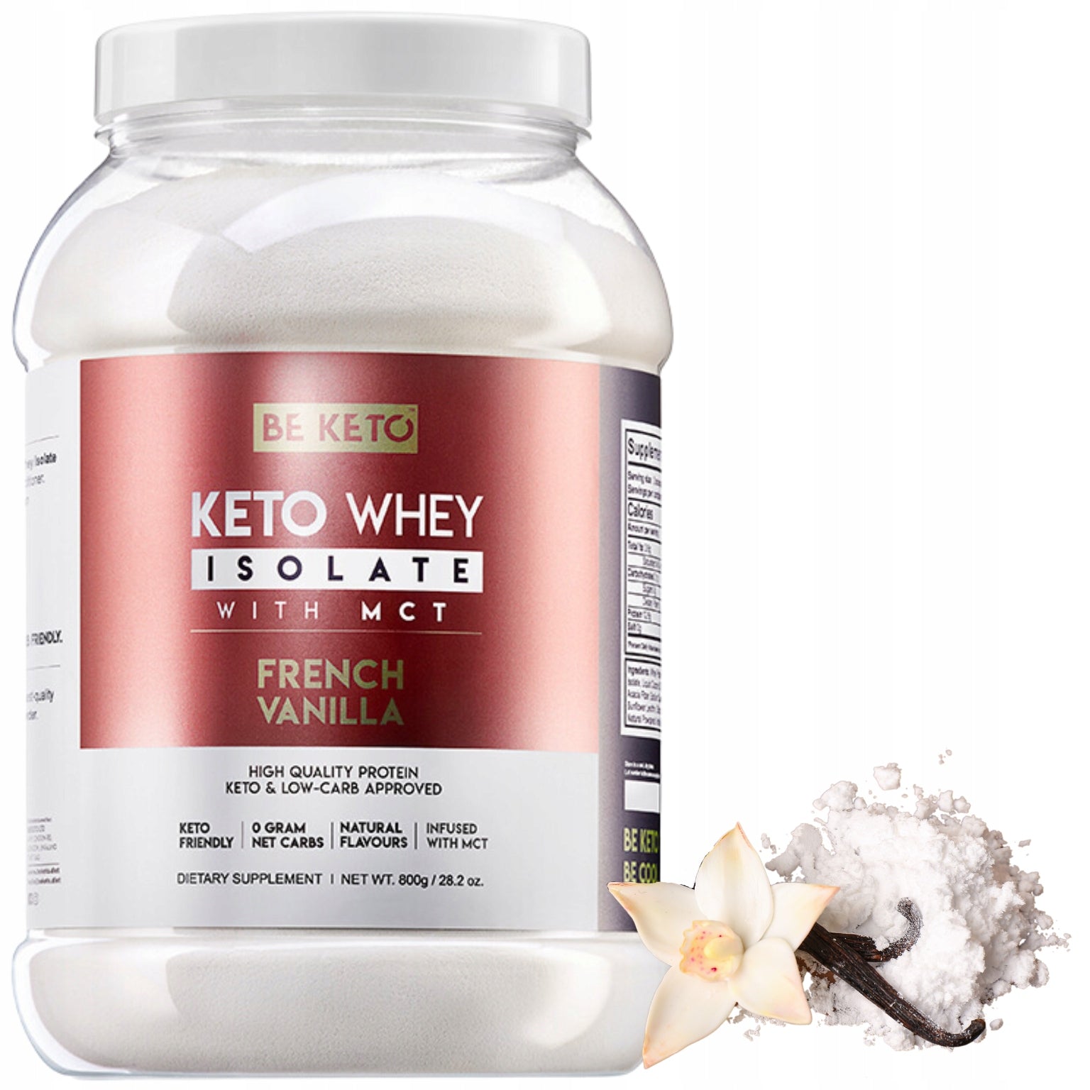 Protein ISOLATE with OIL MCT Be Keto BCAA French Vanilla 800g Expiration date at least 1 year from the date of purchase