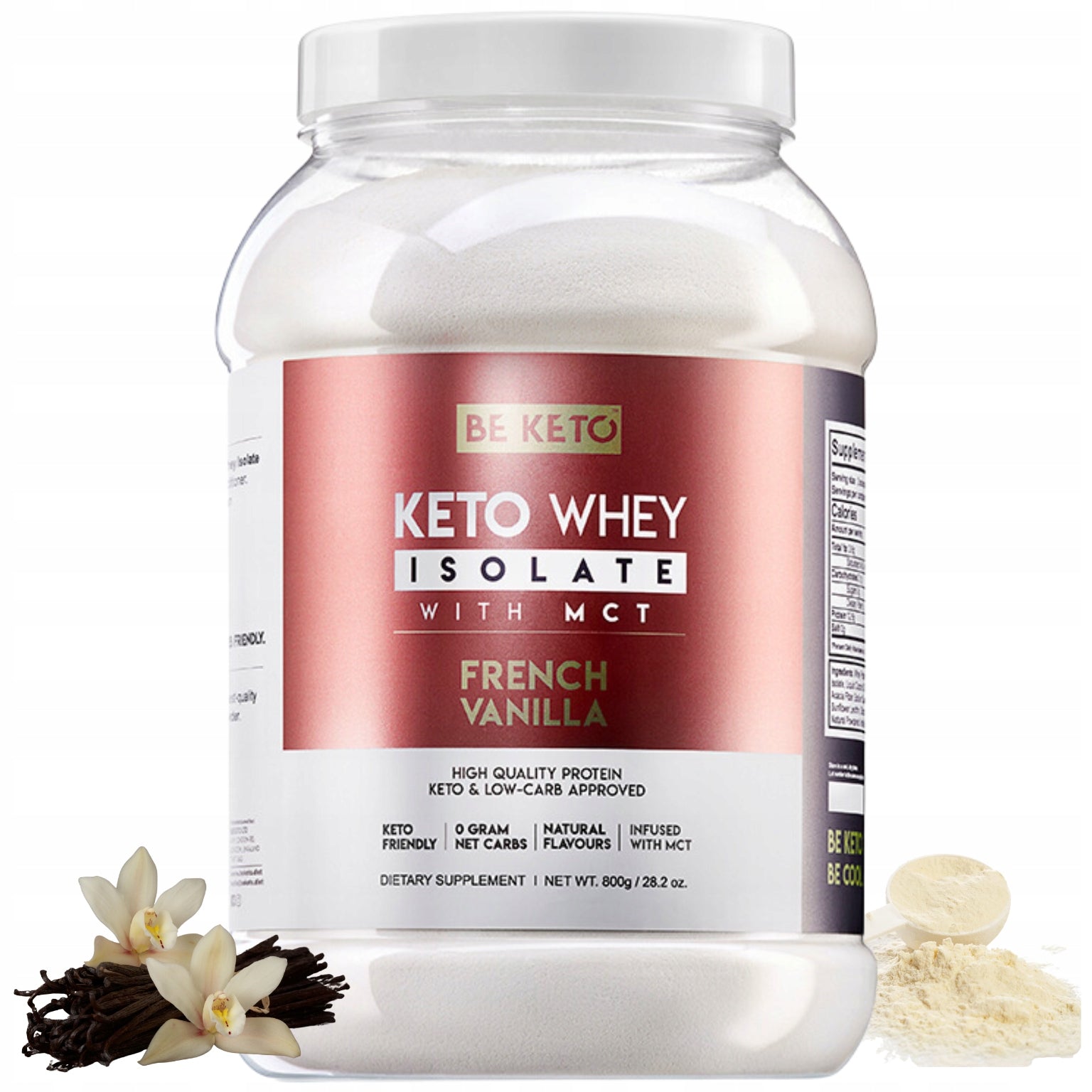 Protein ISOLATE with OIL MCT Be Keto BCAA French Vanilla 800g