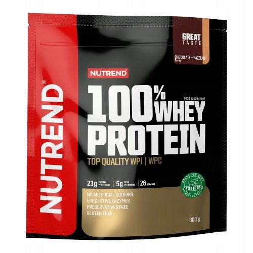 Protein NUTREND 100% Whey Protein WPC WPI 800g Chocolate Walnut BCAA Conditioner Packaging status original