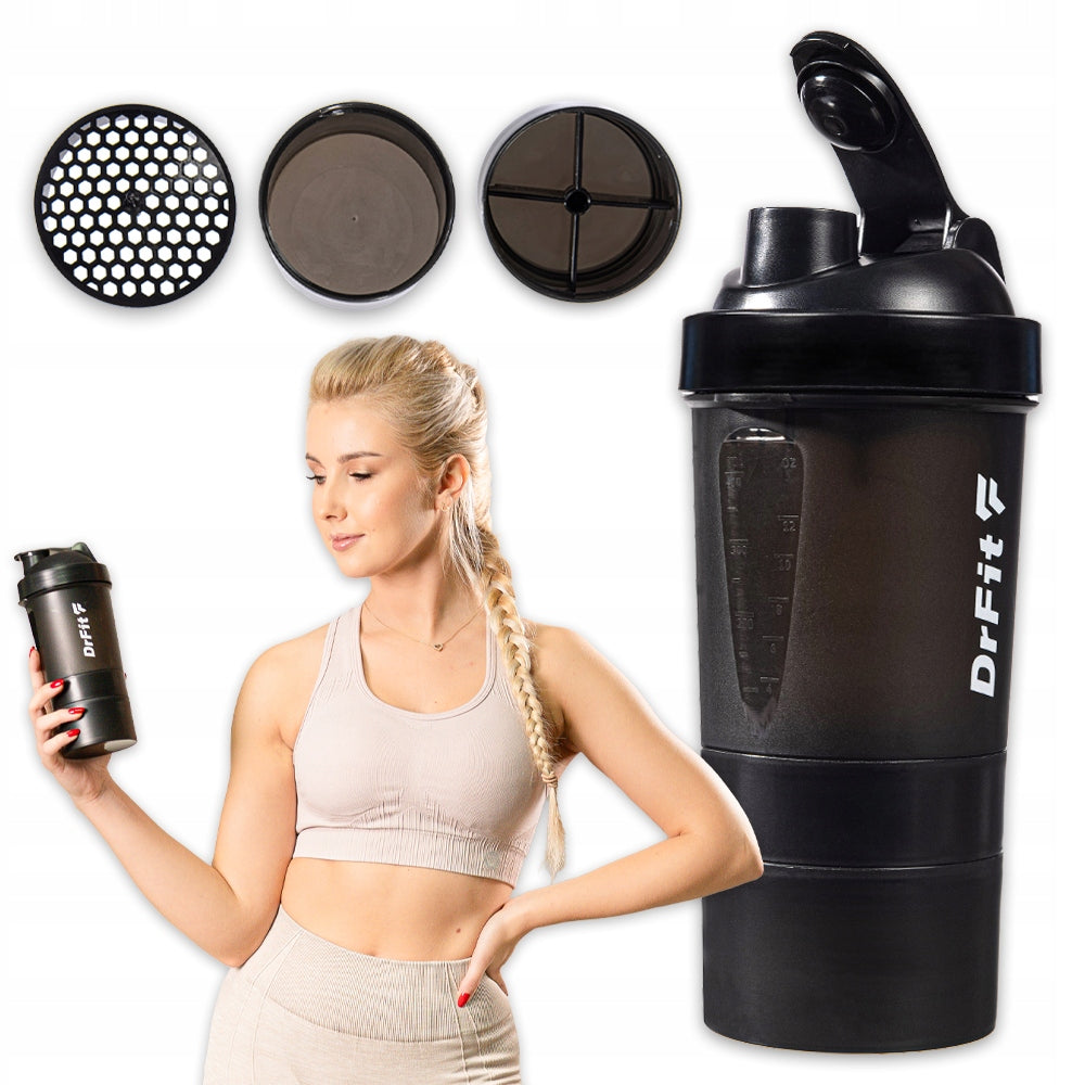 Protein Shaker Conditioner Shaker with Strainer 3 parts Tight 500ml DrFit