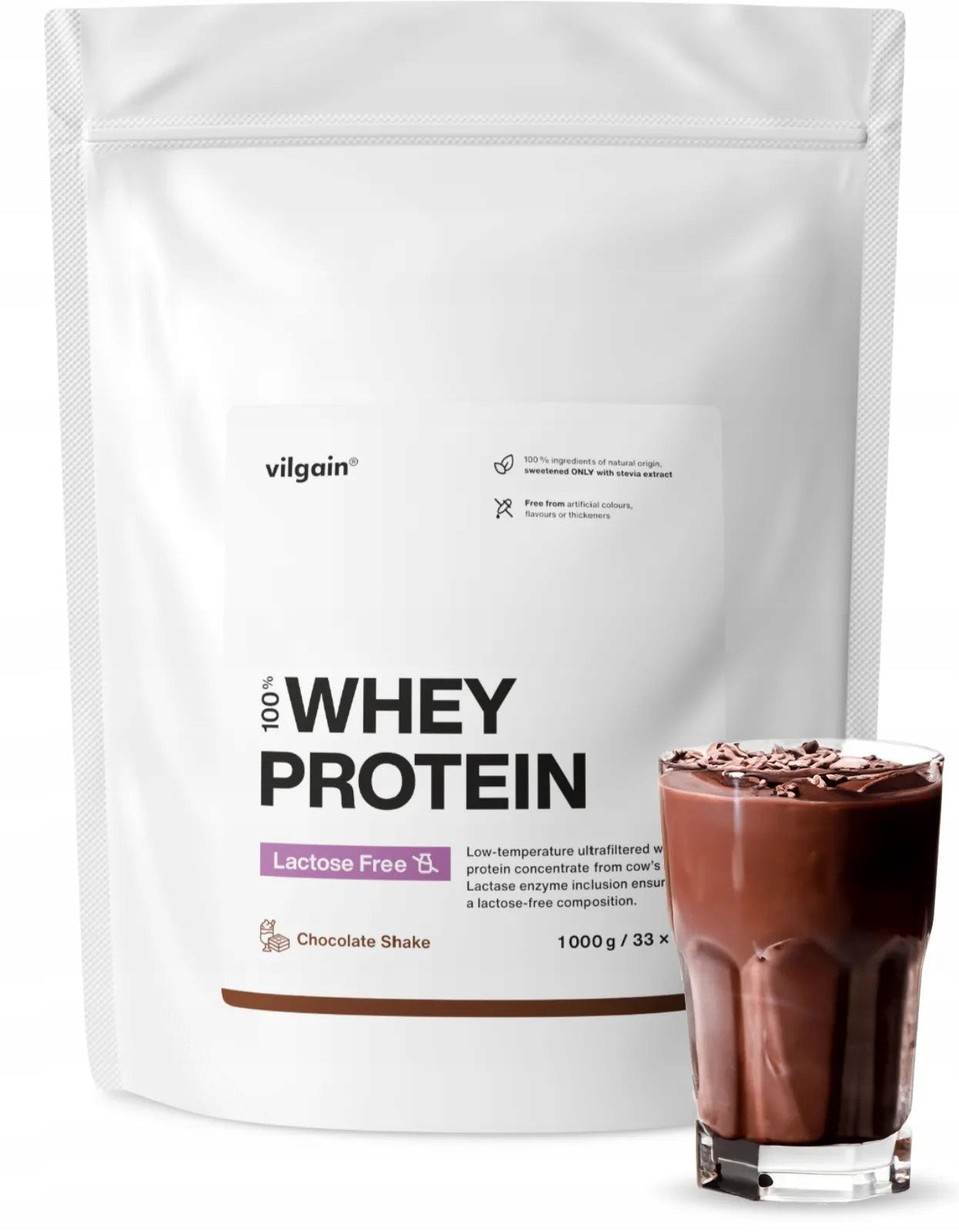 Protein Vilgain 1000g Chocolate Shake Lactose Free