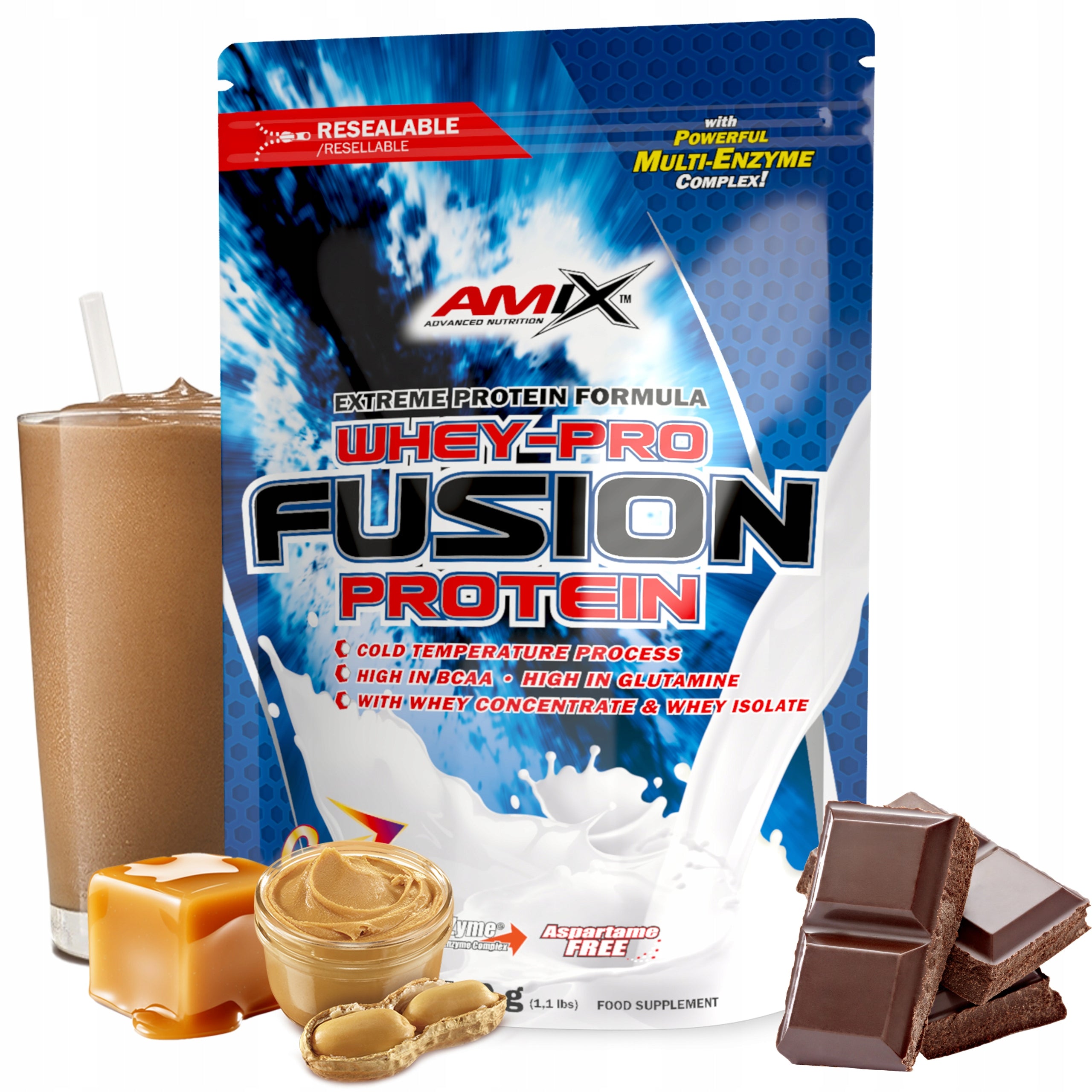 Protein WPC isolate cocktail 500 g 15 servings chocolate caramel peanut butter