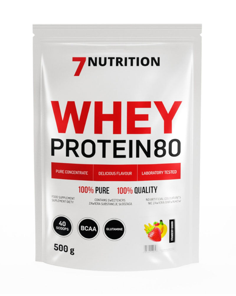 Protein supplement 7Nutrition WPC powder 500 g banana strawberry Expiration date at least six months from the date of purchase