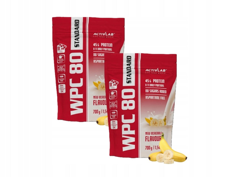 Protein supplement ACTIVLAB Wpc 80 Standard Banana (700 g) Sugar free x2