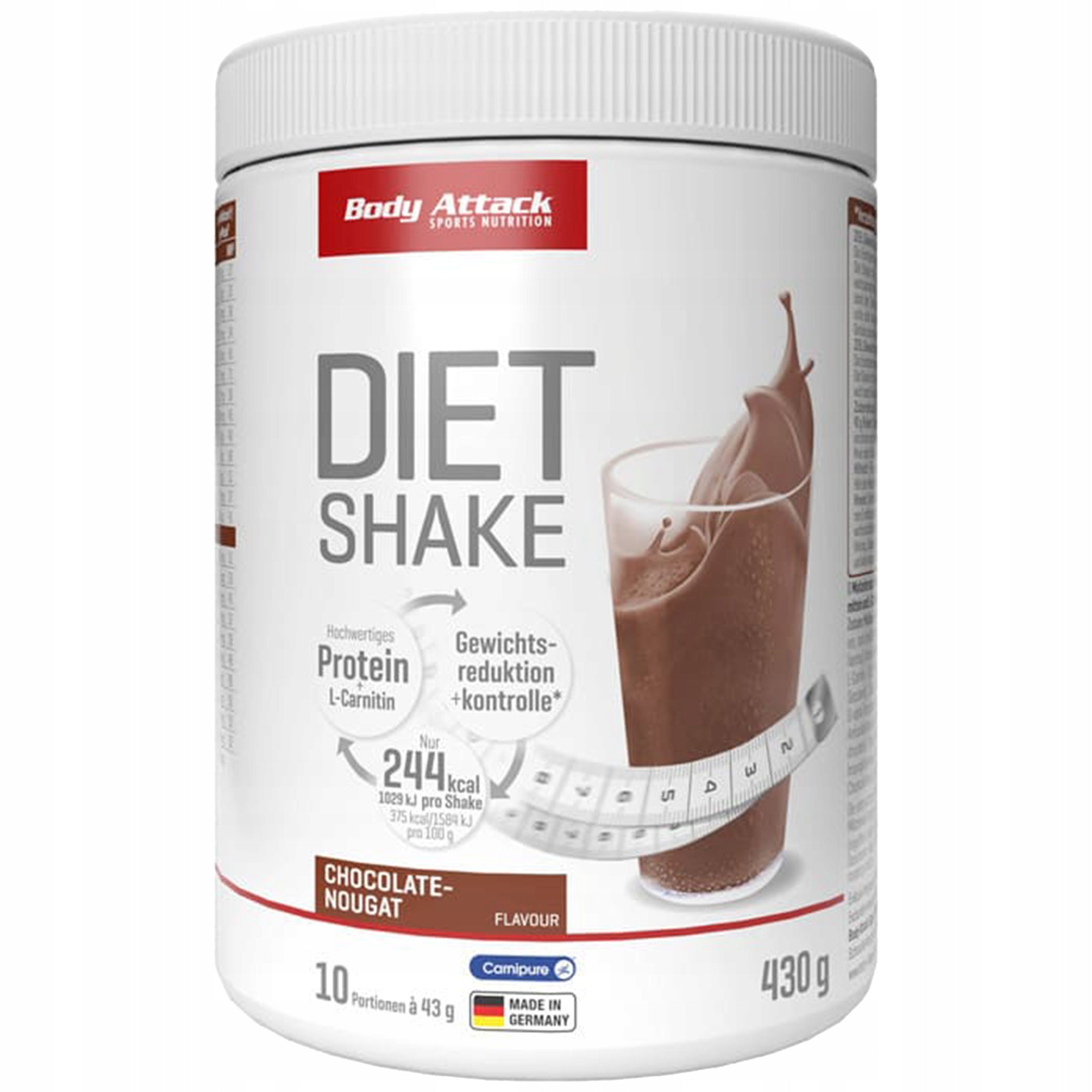 Protein supplement Body Attack powder 430 g chocolate-nut flavor