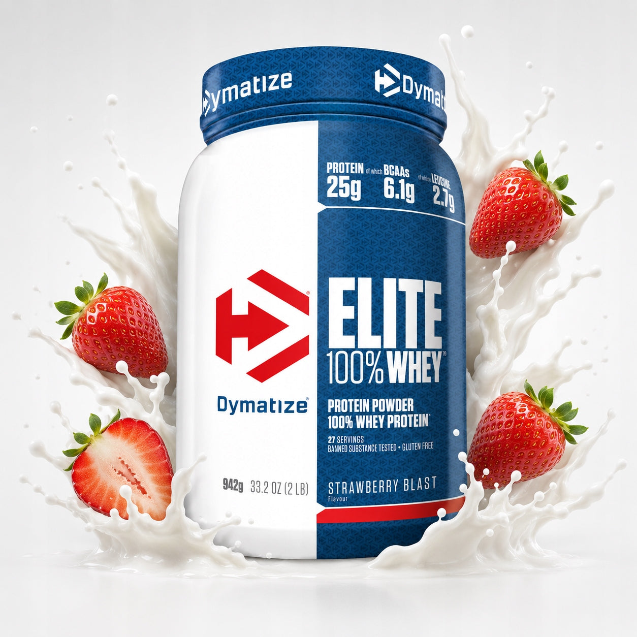 Protein supplement Dymatize Elite Whey Strawberry 942 g whey protein