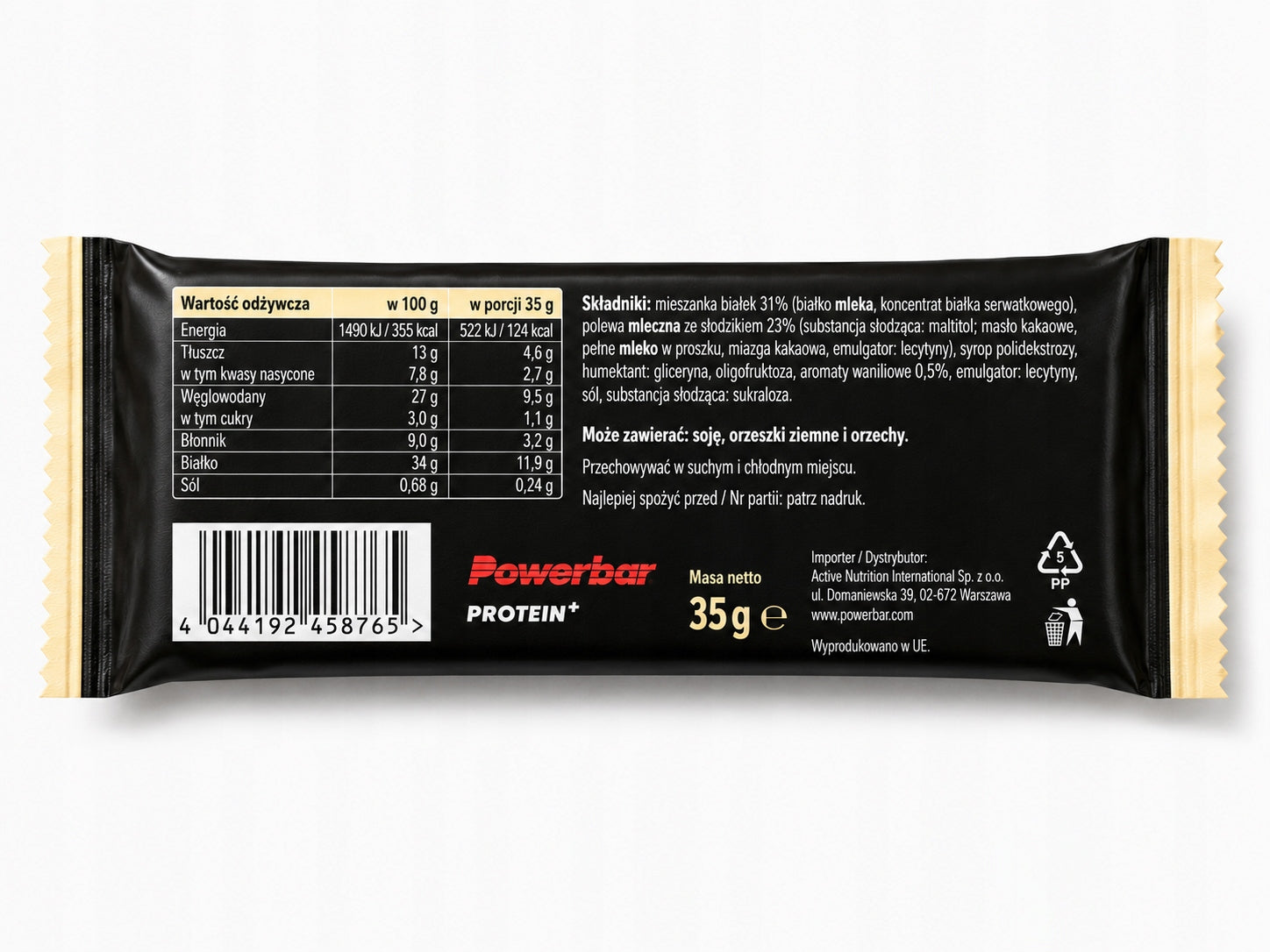 Protein supplement PowerBar Vanilla 35 g whey protein per mass Packaging status original
