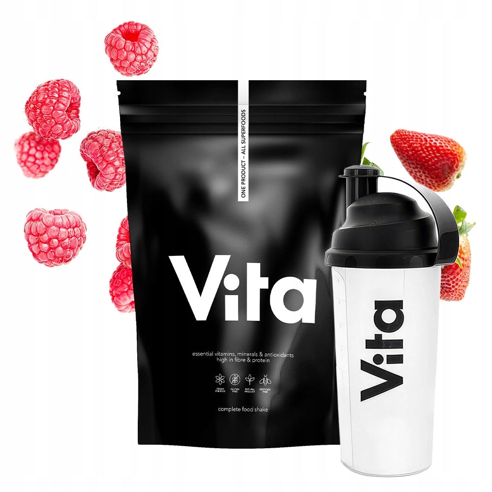 Protein supplement Raypath VITA SHAKE powder 600 g strawberry flavour+shaker
