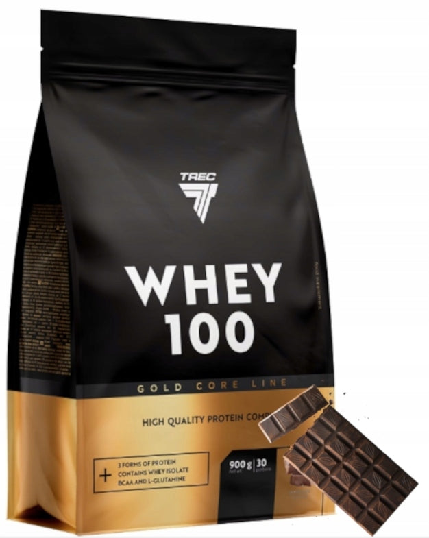 Protein supplement Trec Nutrition Gold Core Whey 100 chocolate 900g Packaging status original