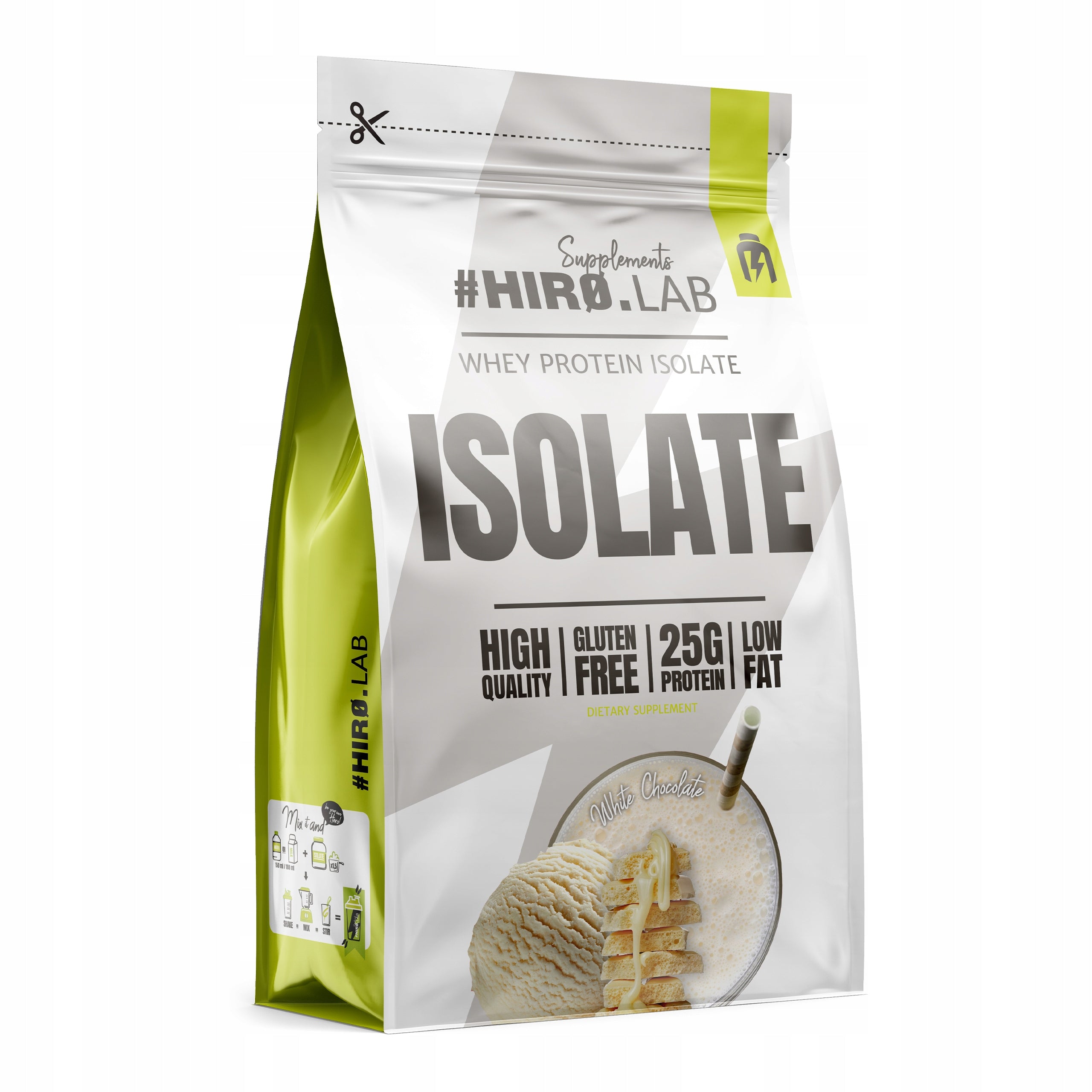 Protein supplement protein isolate WPI HIRO.LAB ISOLATE 700 g white chocolate flavour