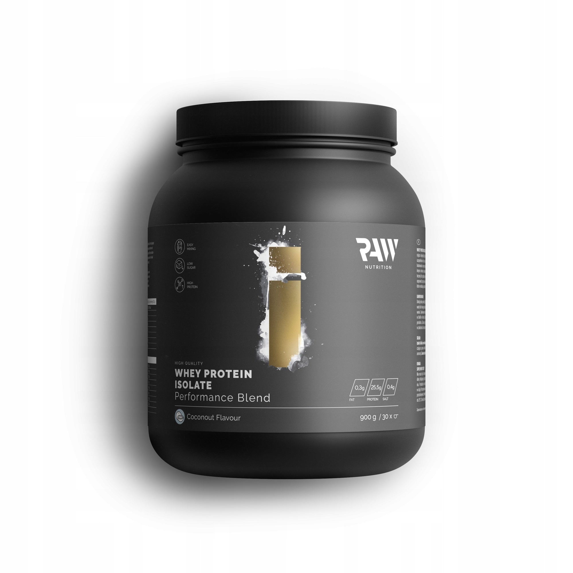Protein supplement protein isolate - WPI #Raw powder 900 g chocolate flavour